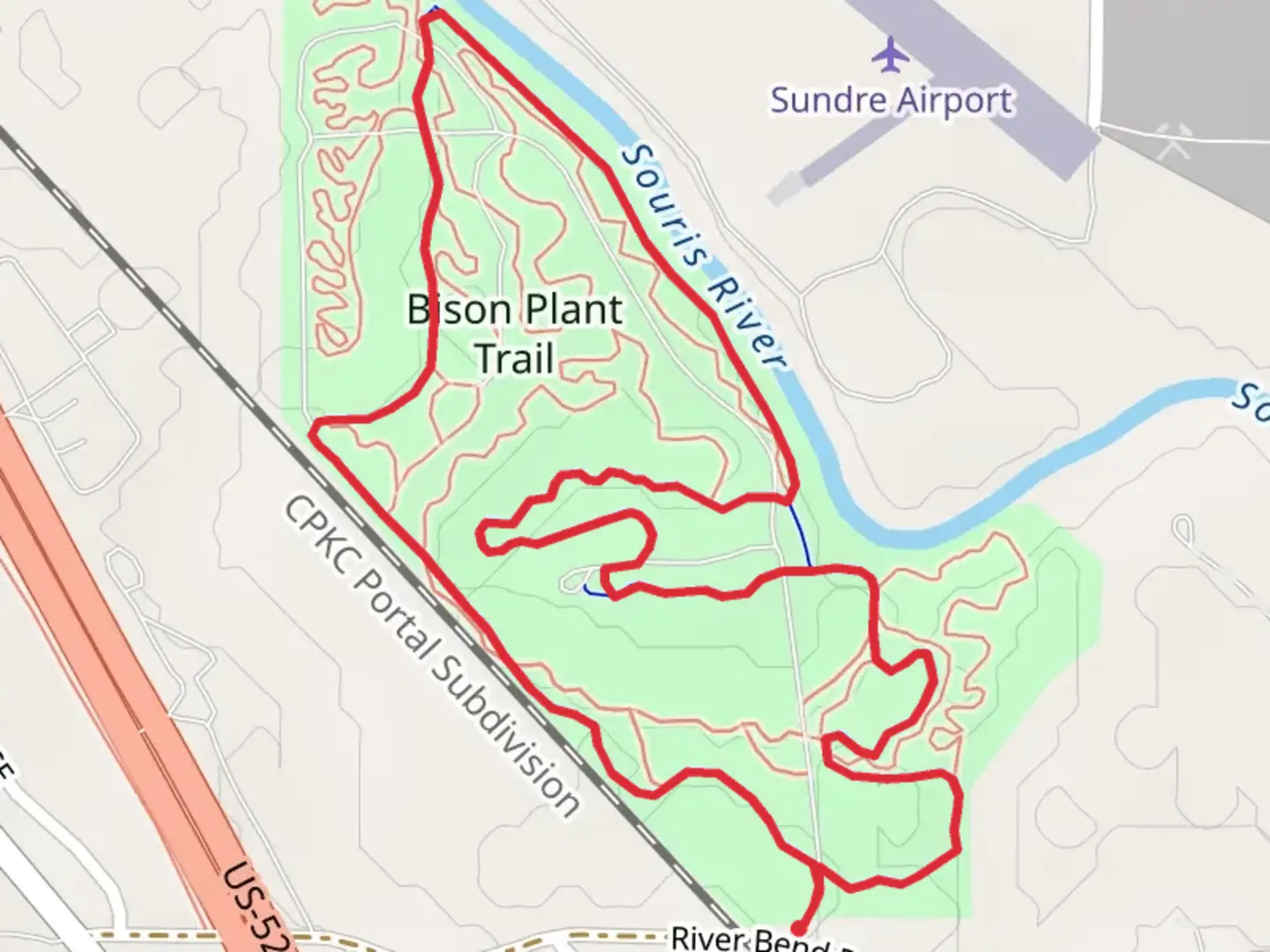 An image depicting the trail Bison Plant Loop Trail and its surrounding area.