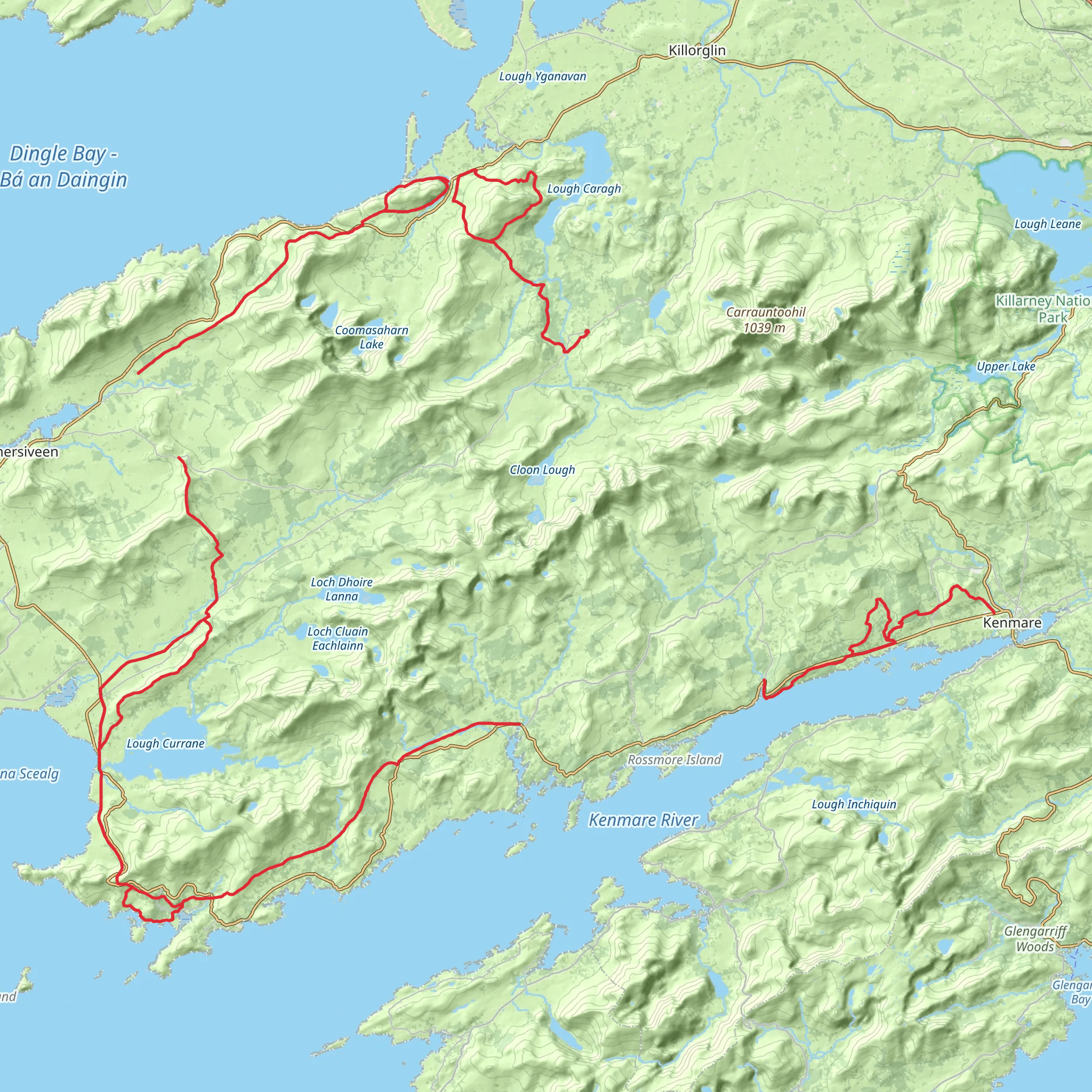 Kerry Way 8-Day Gentle Tour (Hillwalk Tours) mobile static map