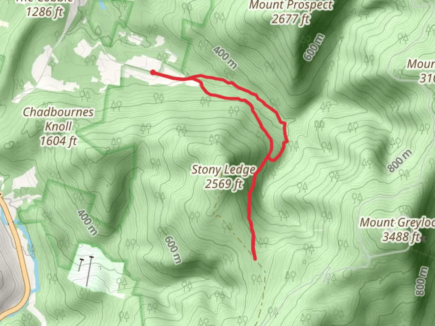 An image depicting the trail Hopper Brook Loop and its surrounding area.
