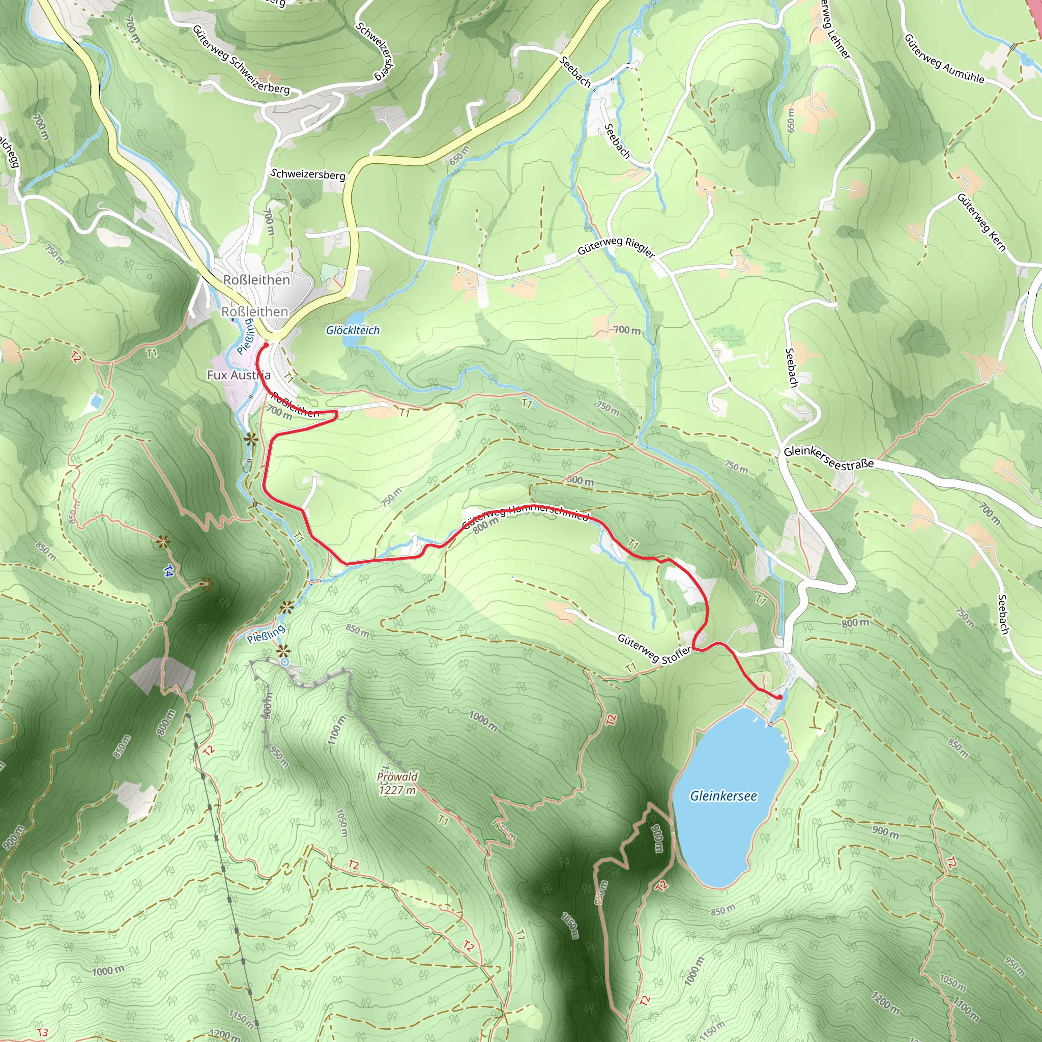 Gleinkersee - Roßleithen mobile static map