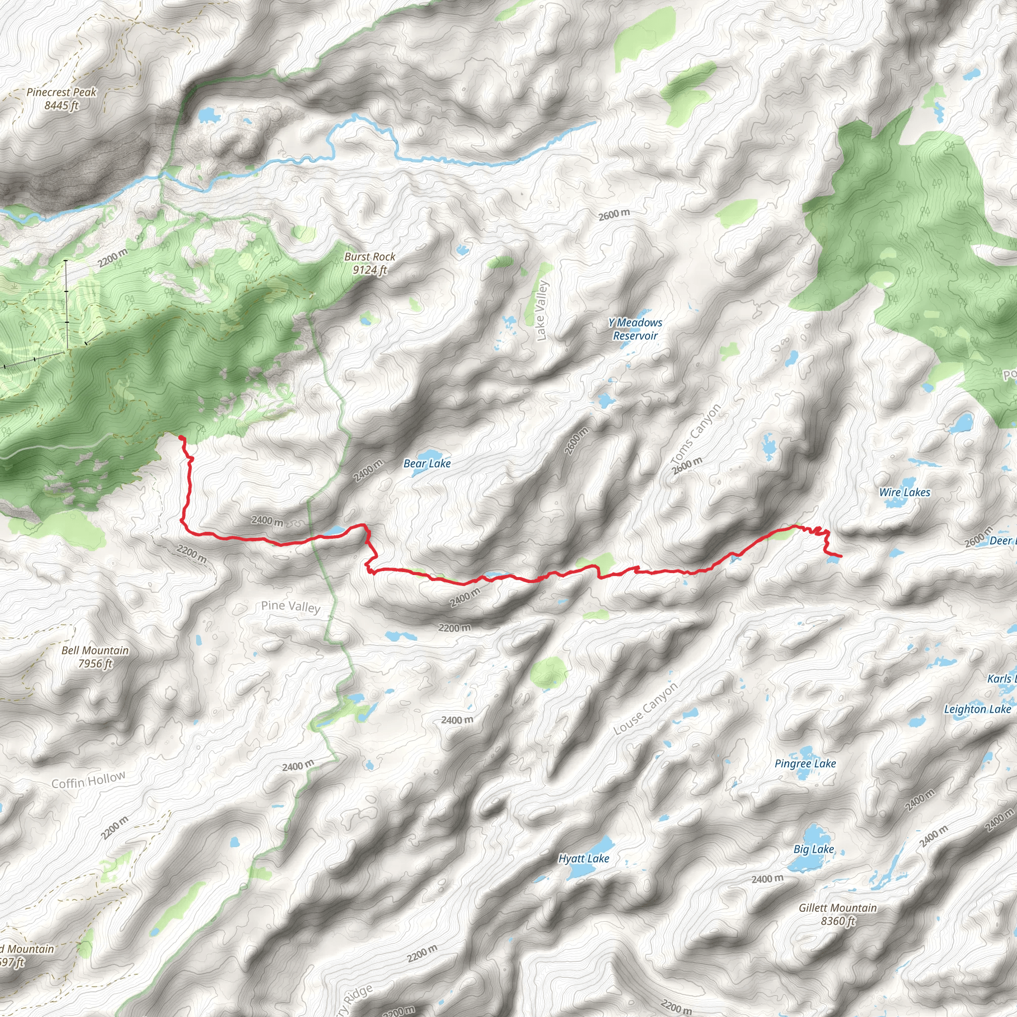Lily Lake via Crabtree Trail mobile static map