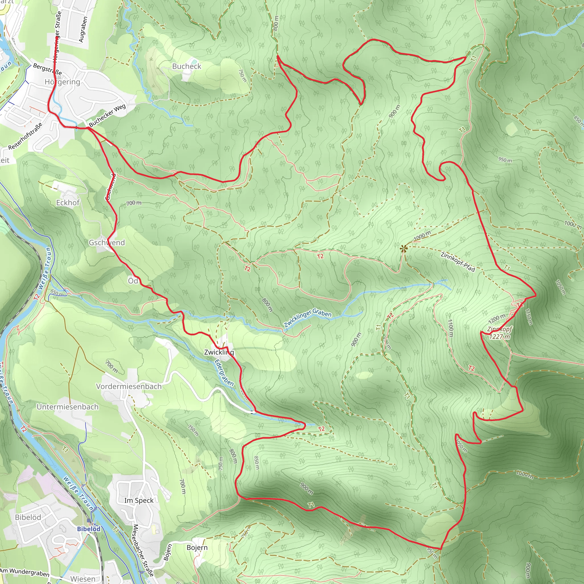 Zinnkopf Loop via 28 Eisenärzt Salinen Rundweg mobile static map