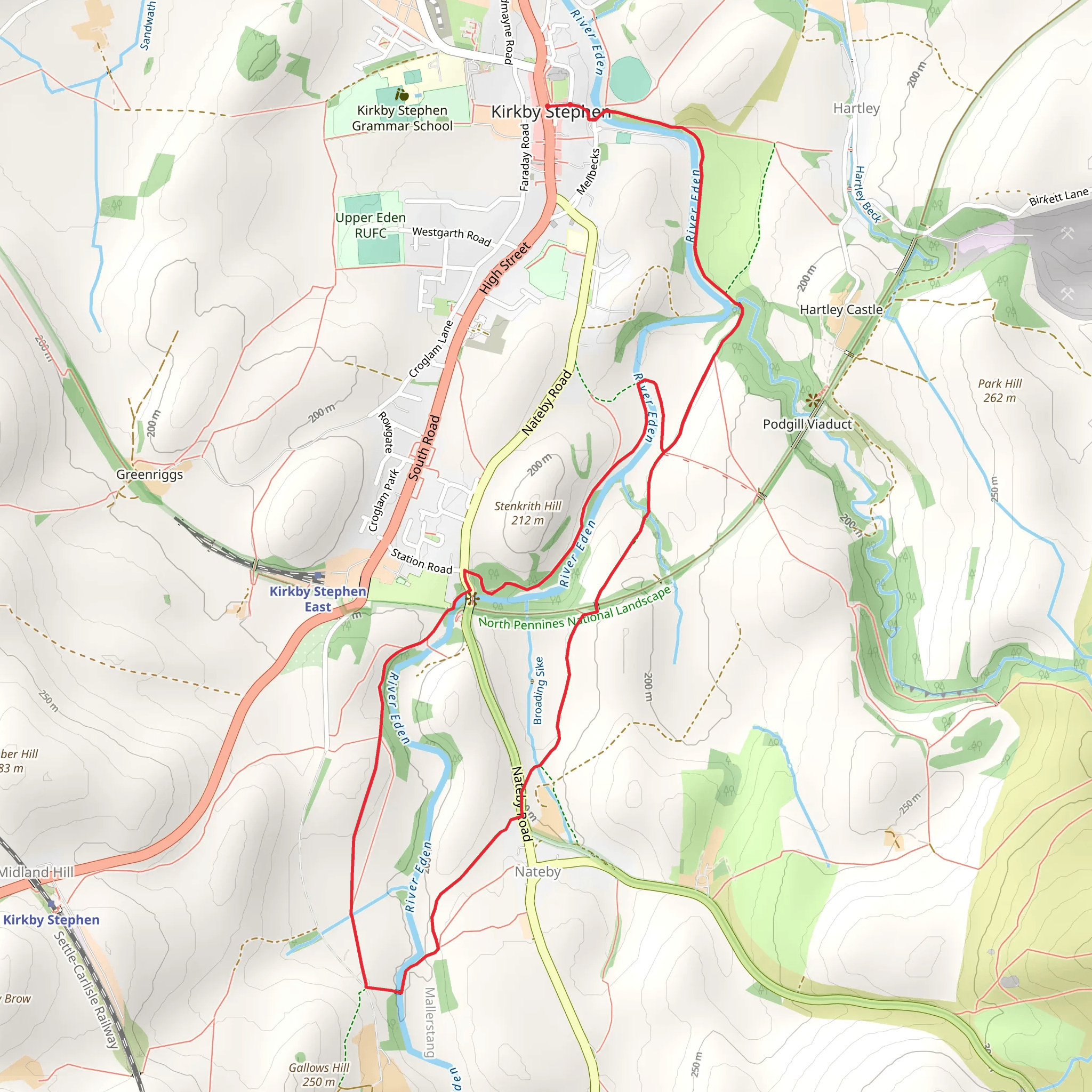 Kirkby Stephen River Walk mobile static map
