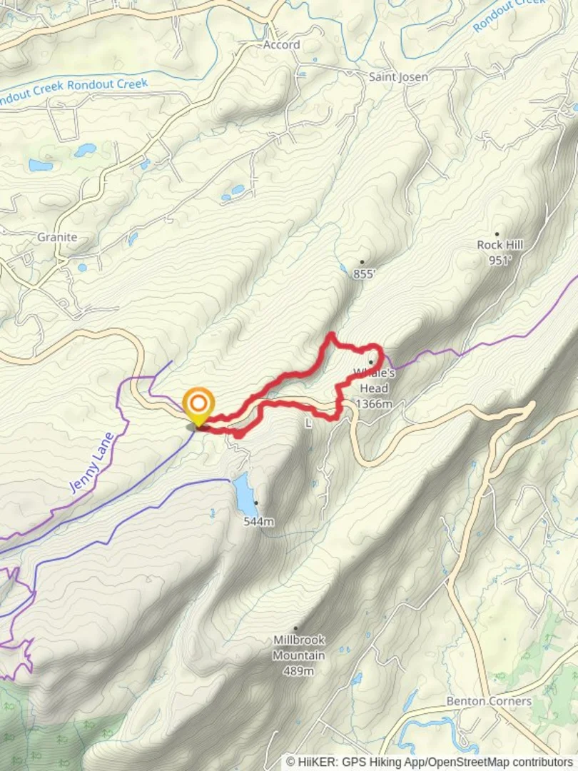 An image depicting the trail High Peter's Kill and Whale's Head Loop Trail and its surrounding area.