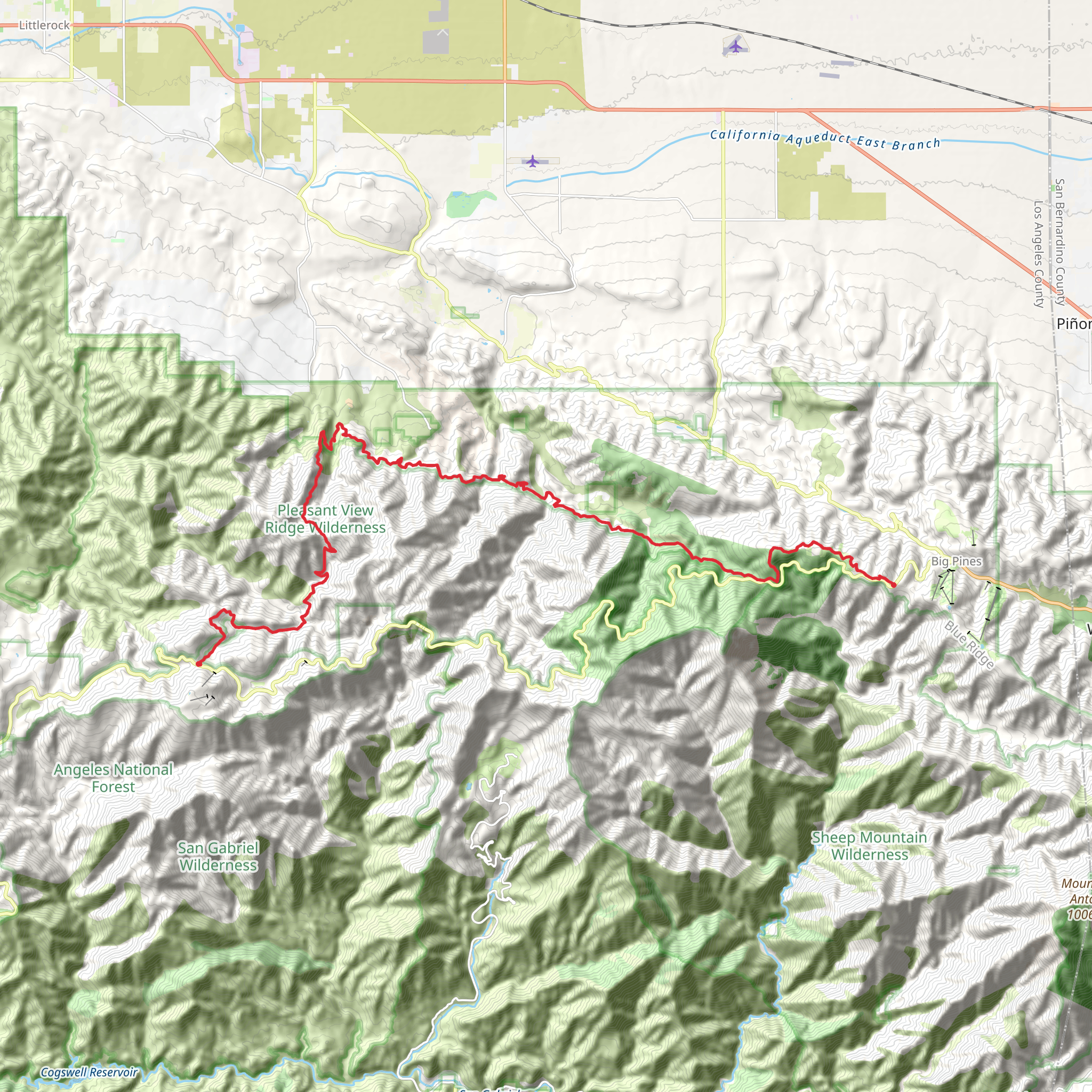 Inspiration Point to Cloudburst Summit via Pacific Crest Trail mobile static map