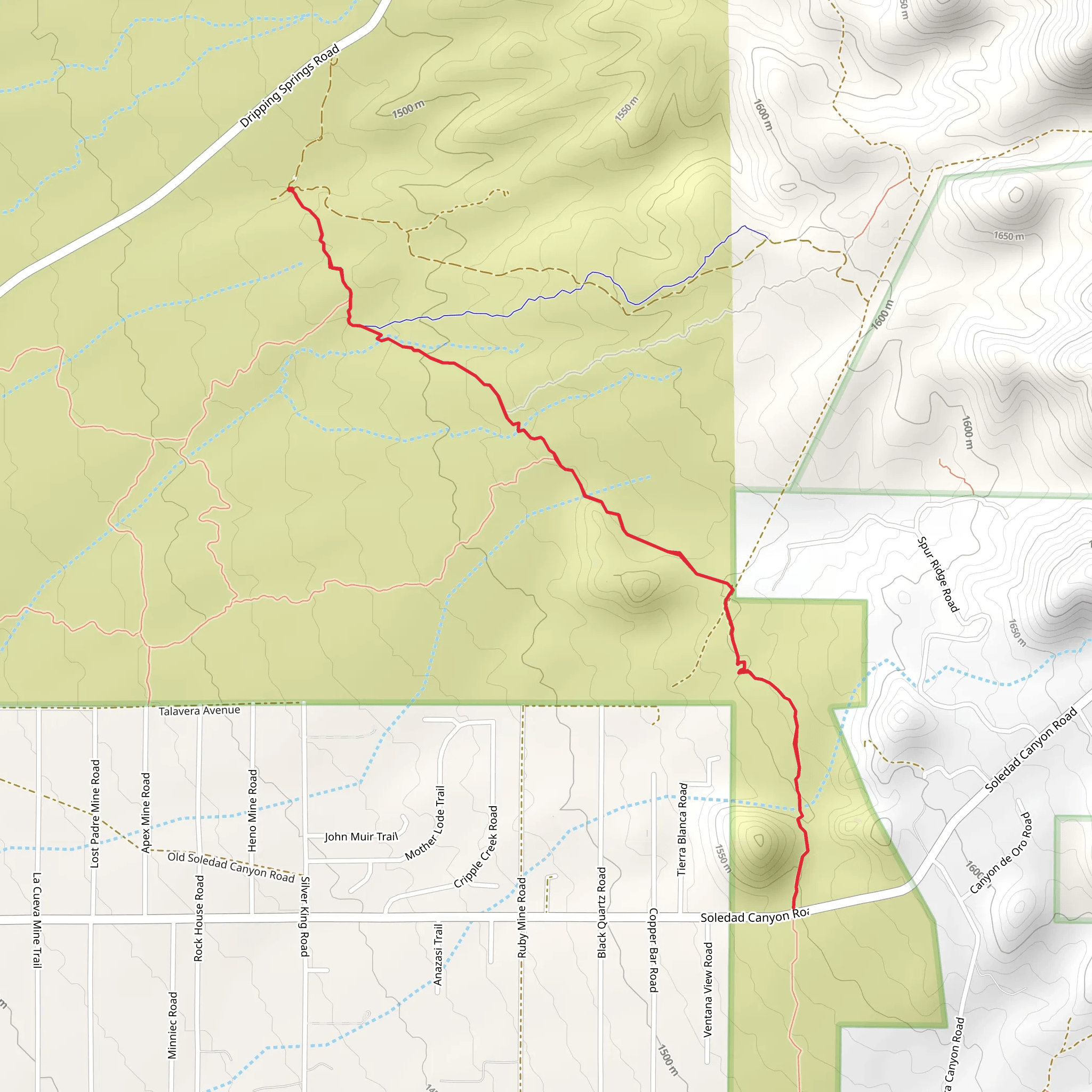 Sierra Vista Trail mobile static map