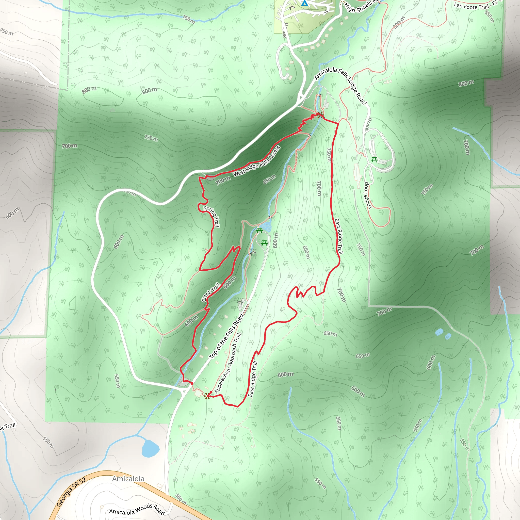 Creek and East Ridge Loop Trail mobile static map