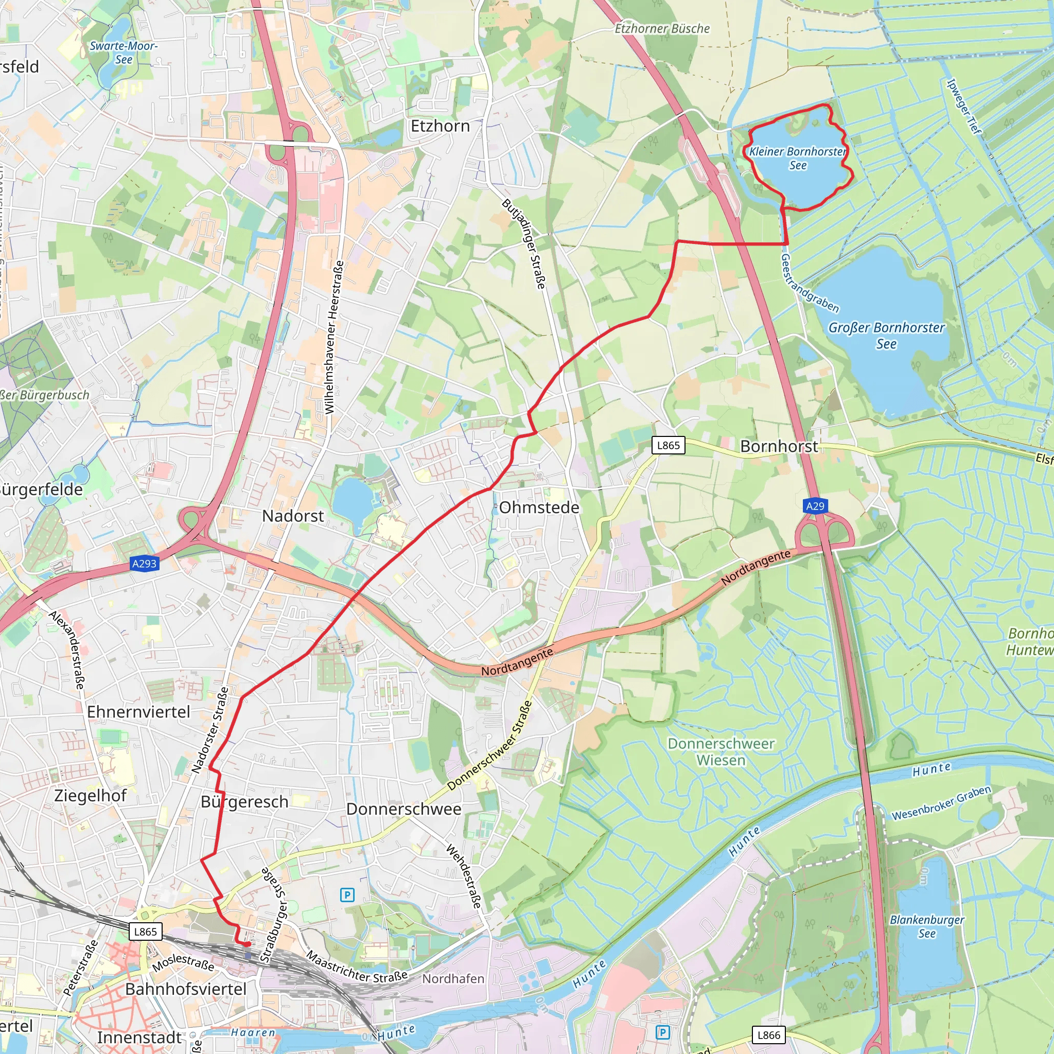 Kleiner Bornhorster See Loop - Oldenburg mobile static map