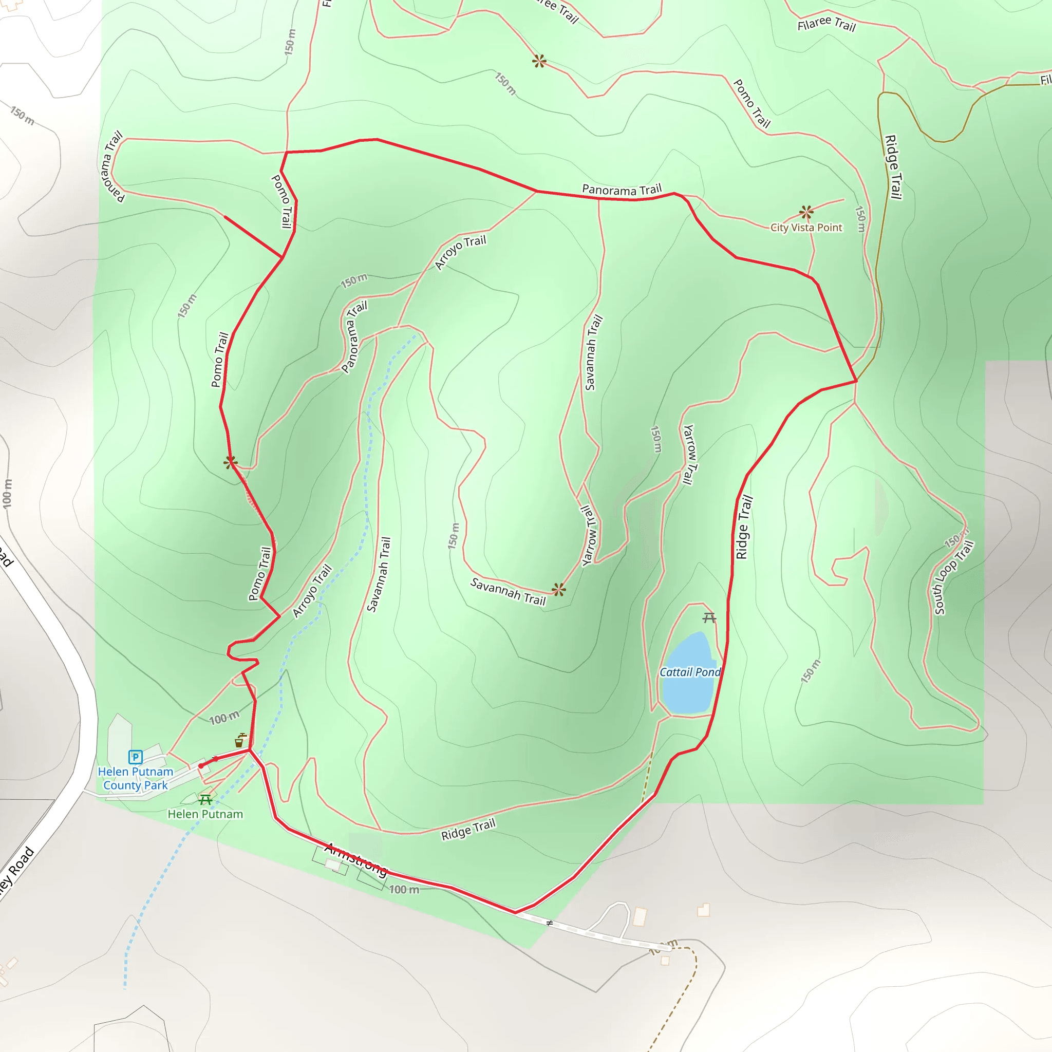 Armstrong, Panorama Trail and Ridge Loop Trail mobile static map
