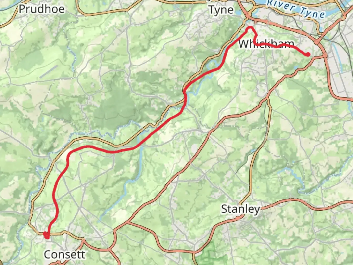 An image depicting the trail Consett to Dunston Walk and its surrounding area.