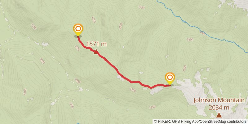 Johnson Mountain Trail via Pilot Ridge Trail stage 2 Map