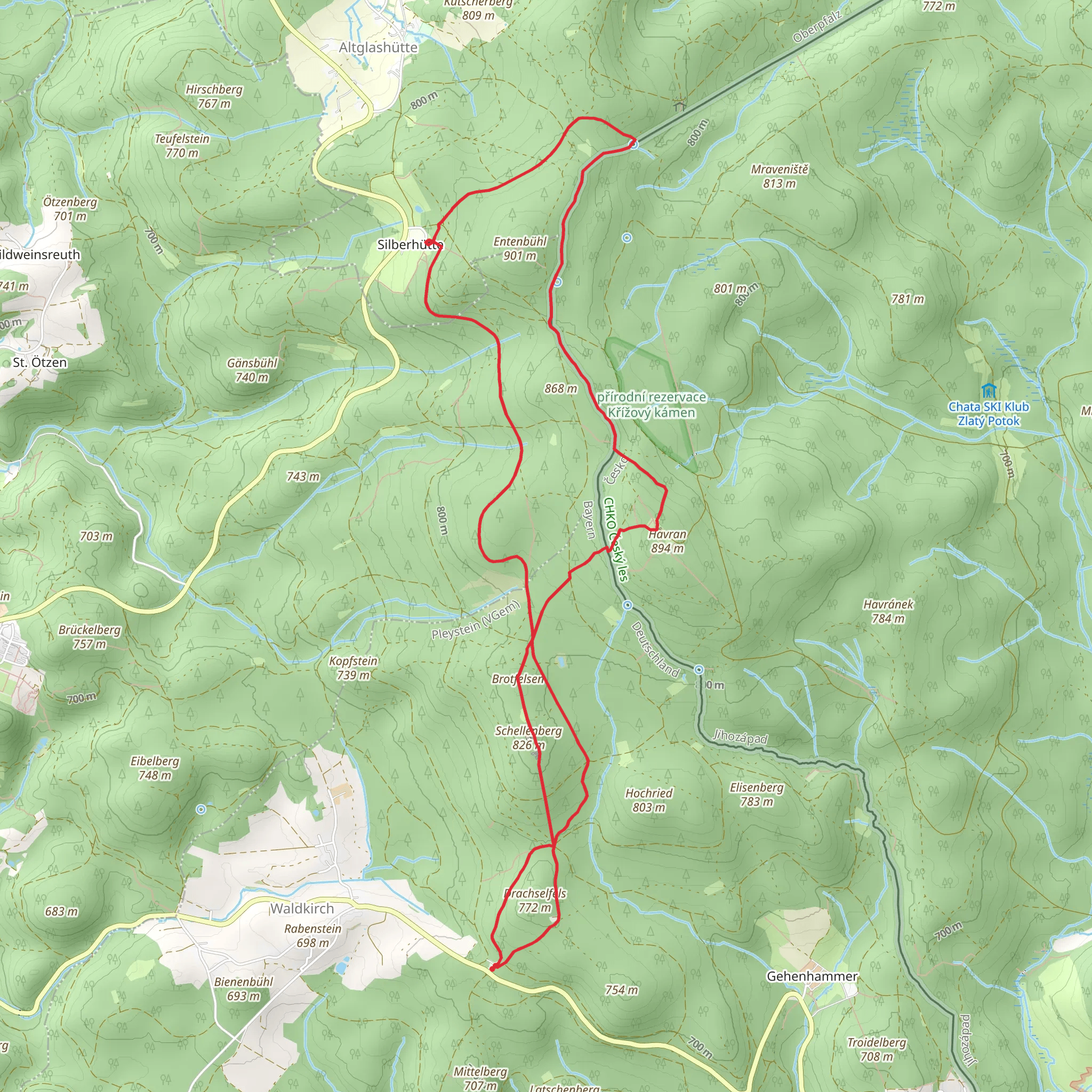 Rundwanderweg 2, Nurtschweg and Silberhuette Rundweg 3 mobile static map