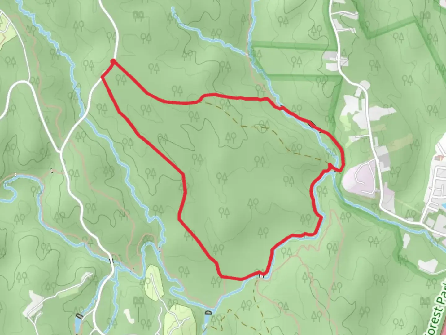 An image depicting the trail North and South Valley Trail and Cabin Branch Pyrite Mine Trail Loop and its surrounding area.