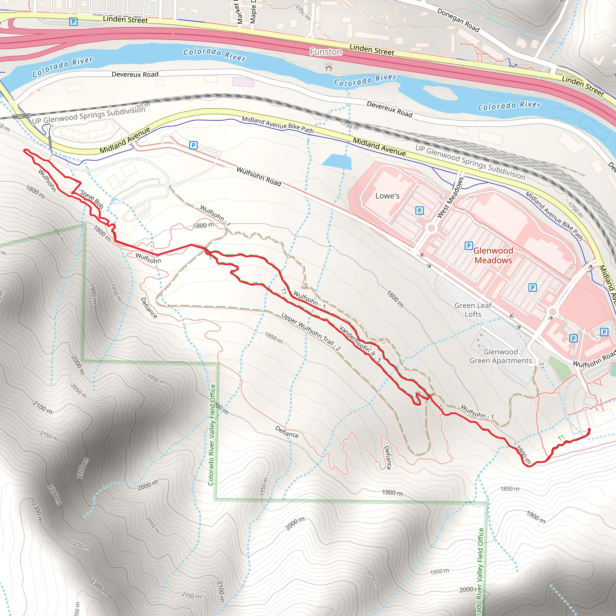 Lower Wulfsohn Trail and Vanderhoofin' It Loop mobile static map