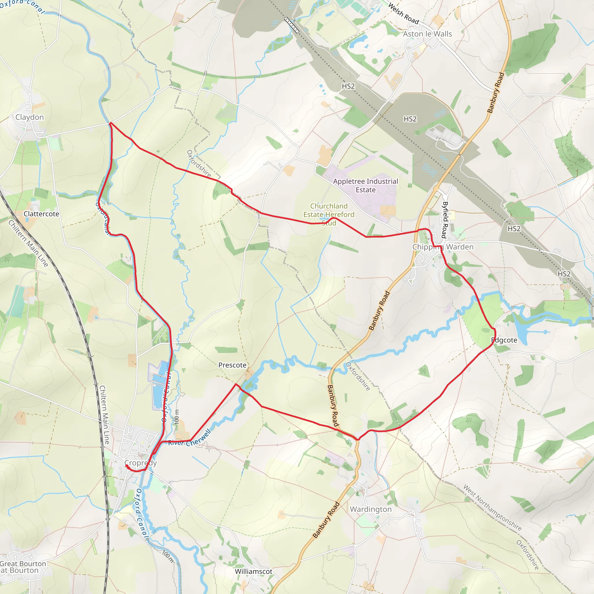 Cropredy and Chipping Warden Circular mobile static map