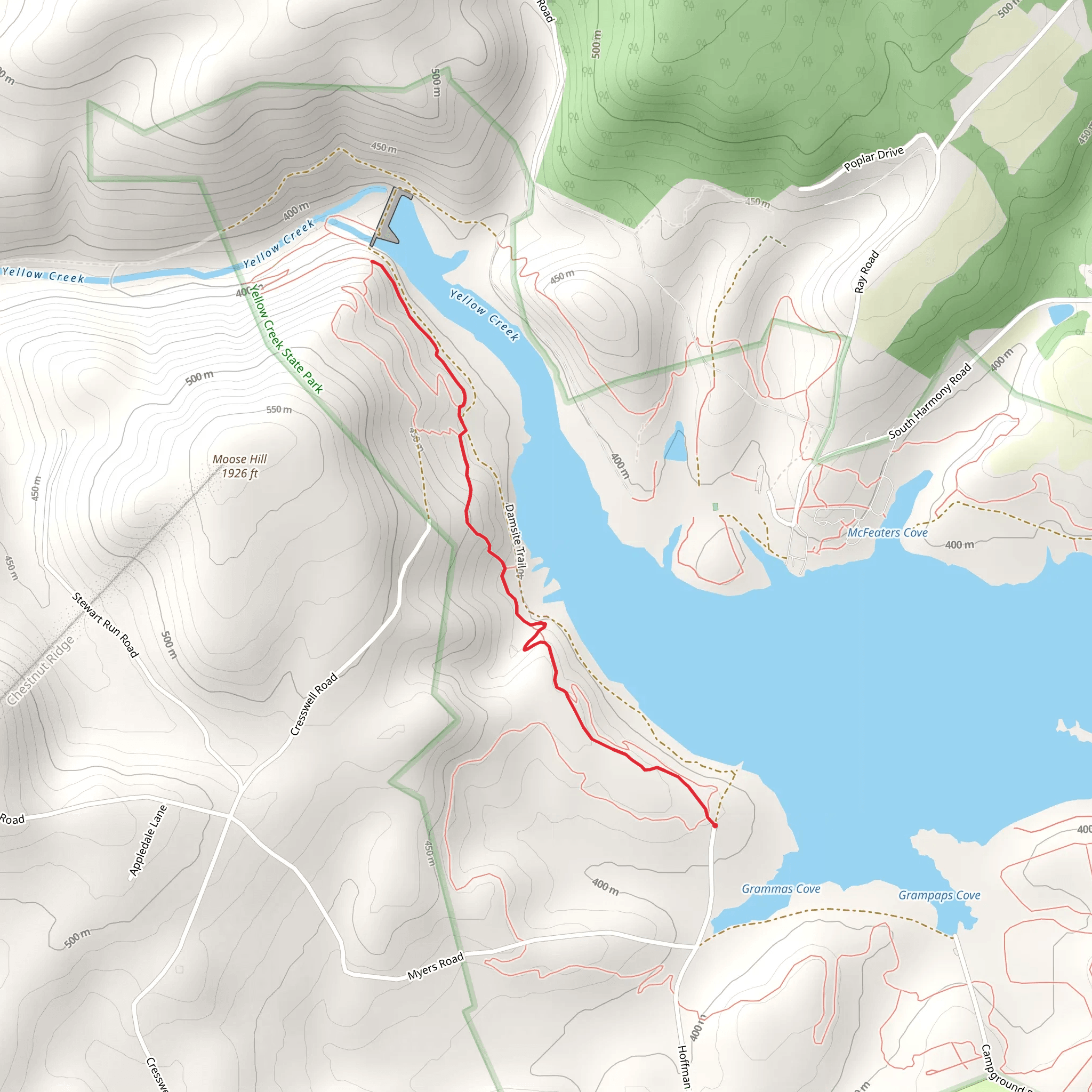 Damsite Trail mobile static map