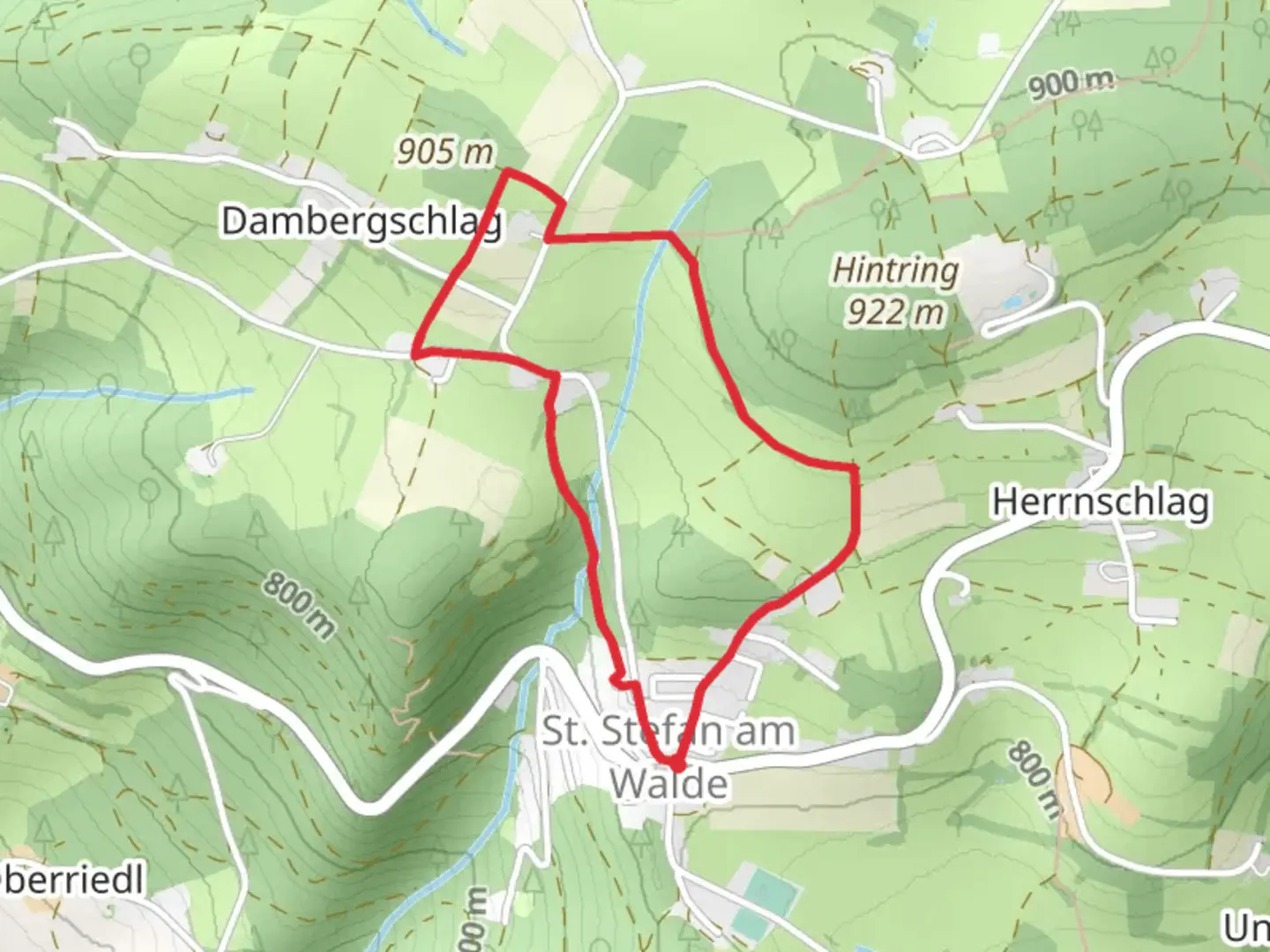 An image depicting the trail S12 Natursafari Weg and its surrounding area.