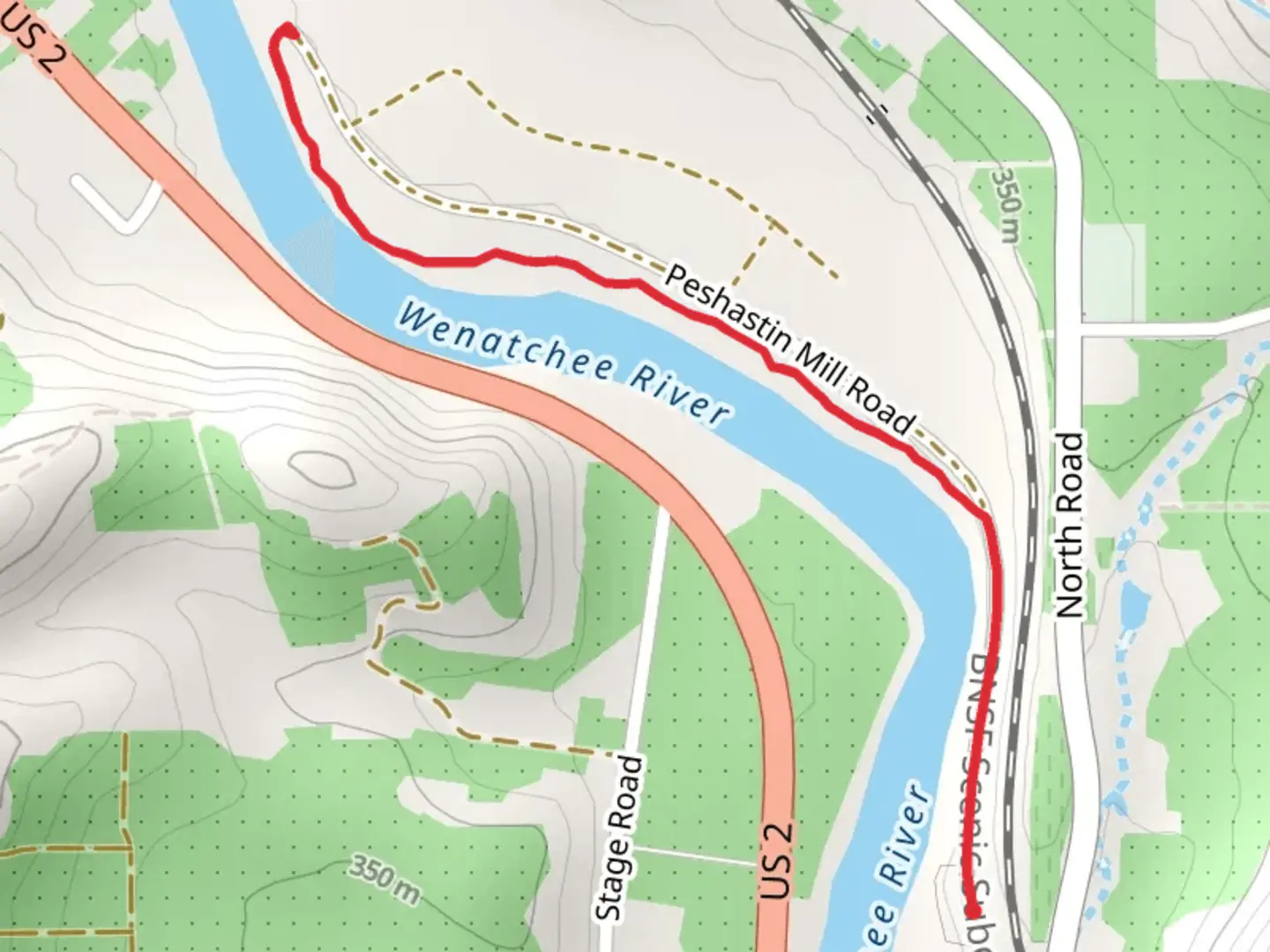An image depicting the trail Peshastin Mill Trail and its surrounding area.