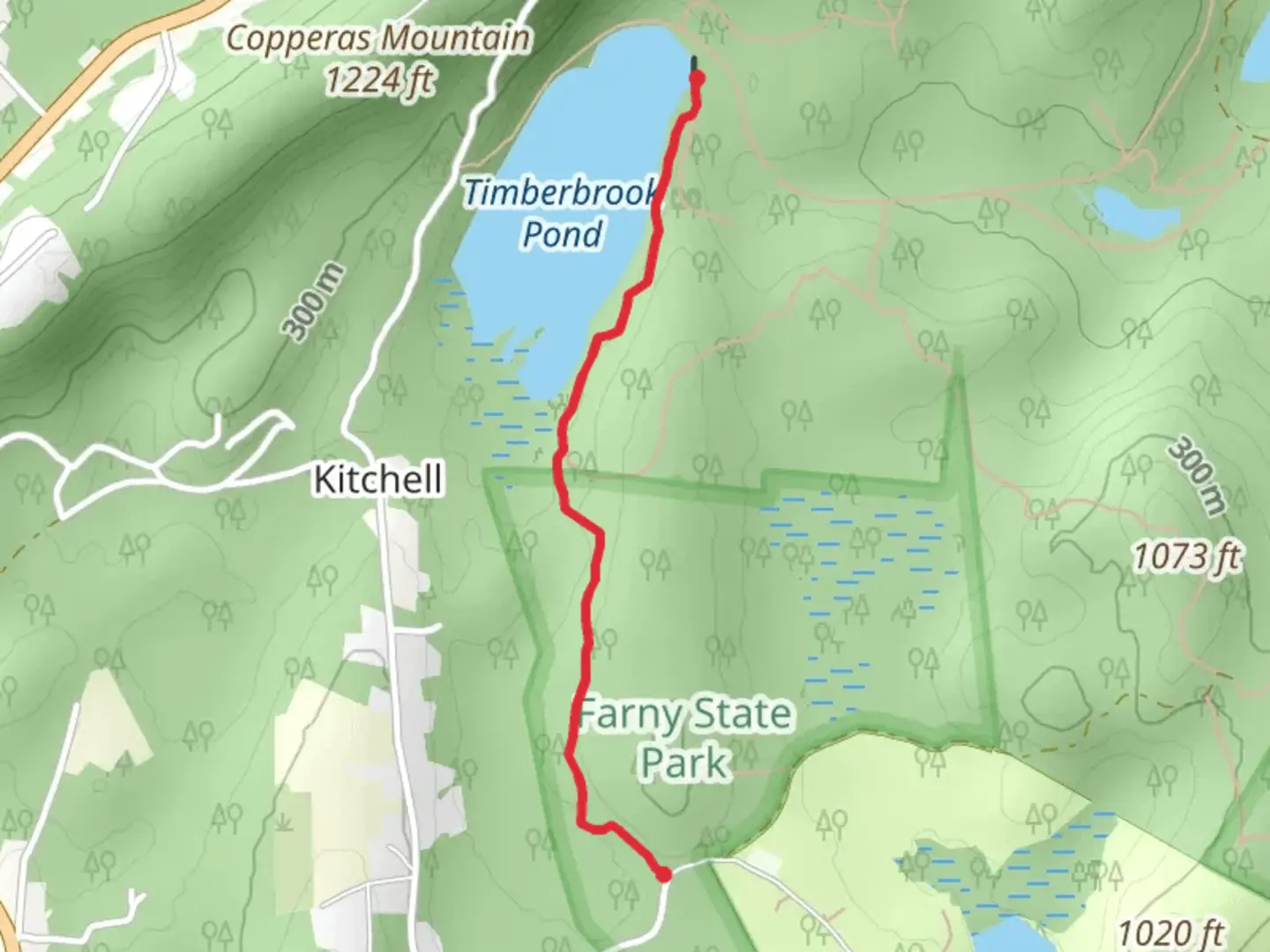 An image depicting the trail Timberbrook Lake East Shore Walk and its surrounding area.