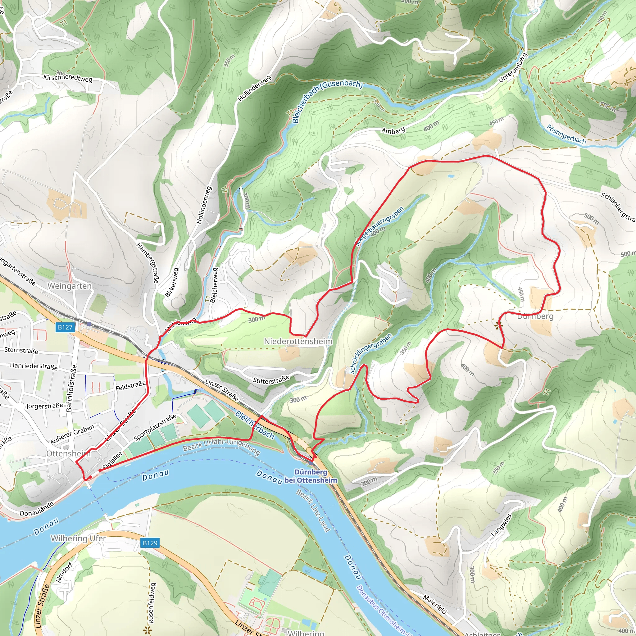 Ottensheim Danube Panorama Trail mobile static map