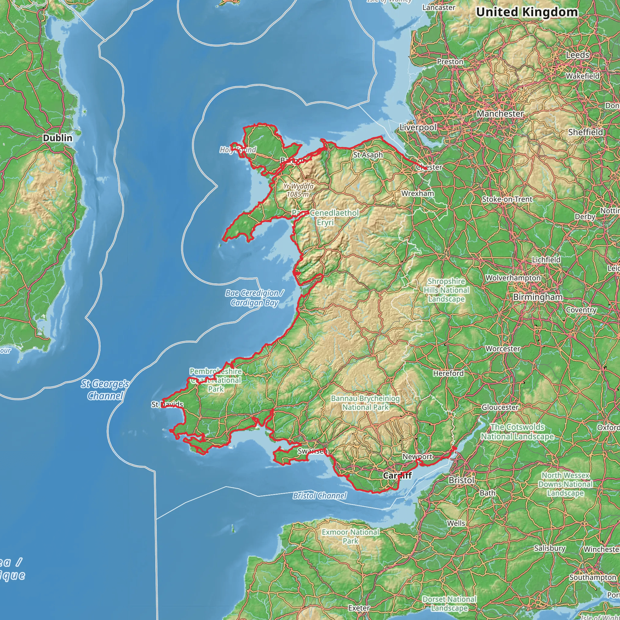 Wales Coast Path mobile static map