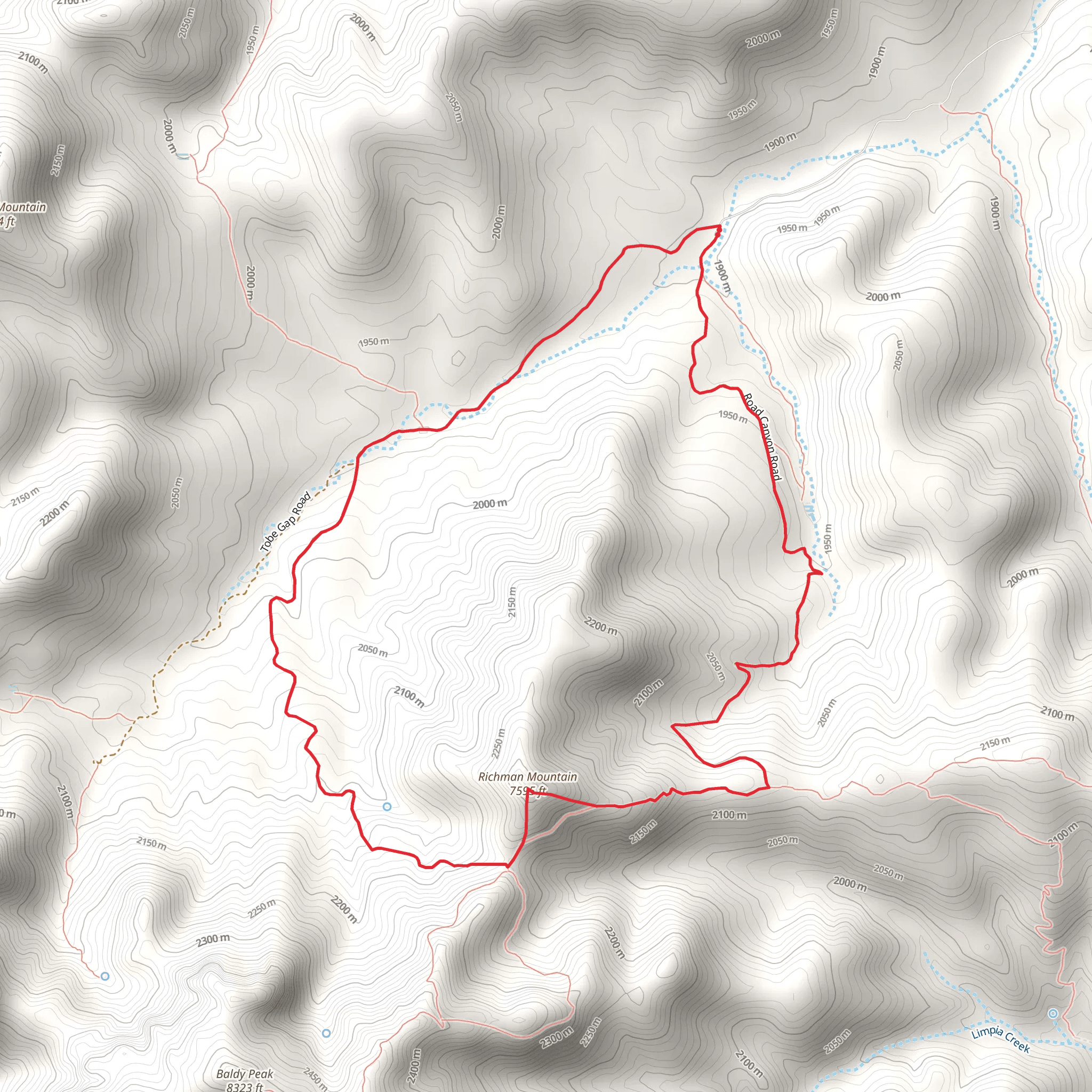 Richman Mountain Loop mobile static map