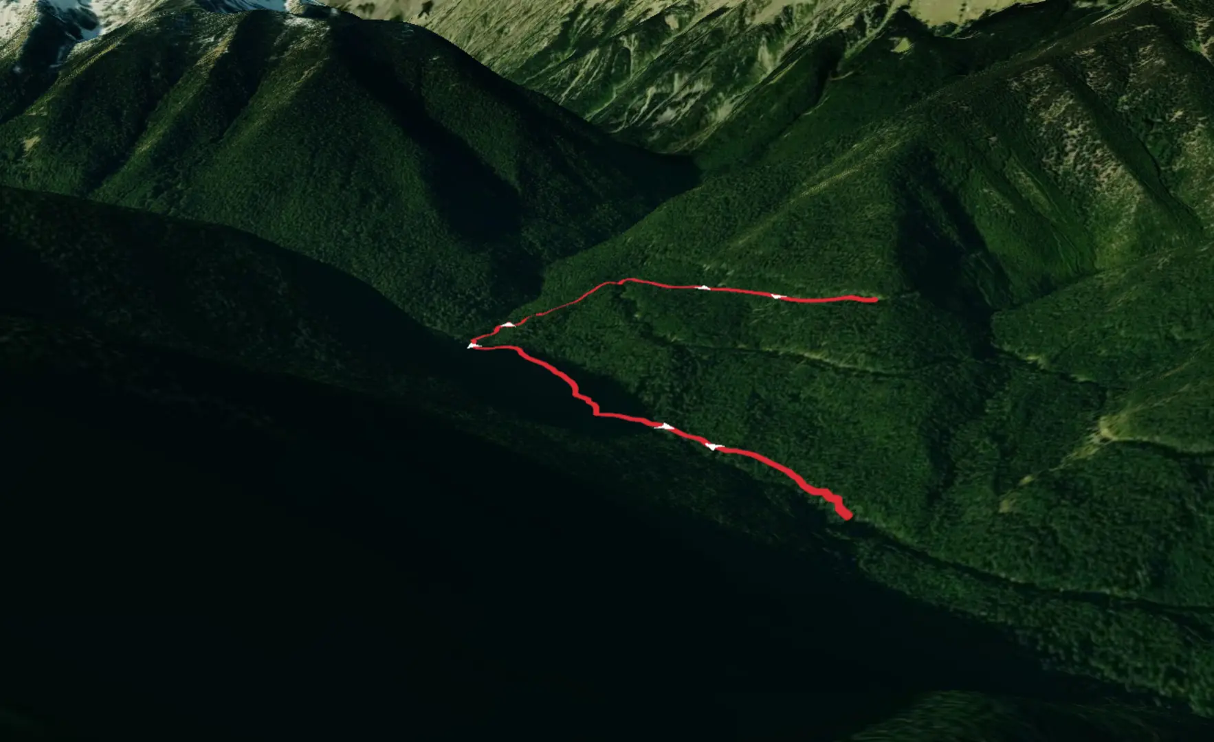 An image depicting the trail Upper Maynard Burn Trail and its surrounding area.