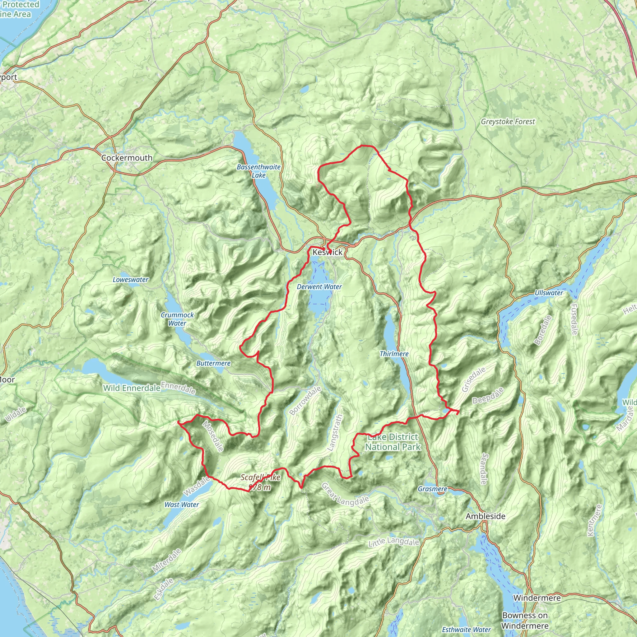 Bob Graham Round mobile static map