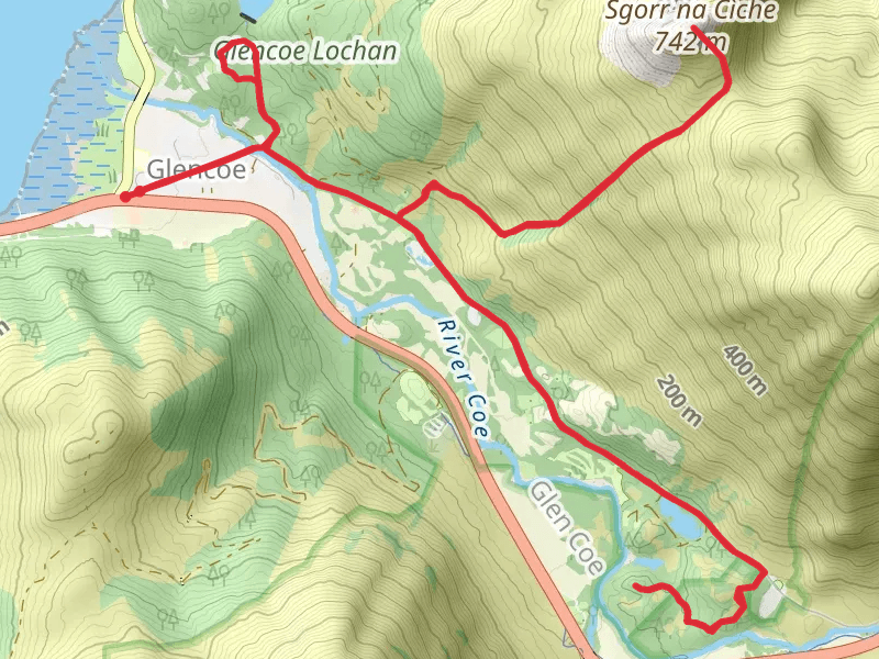 Glencoe - Pap of Glencoe and Signal Rock mobile static map
