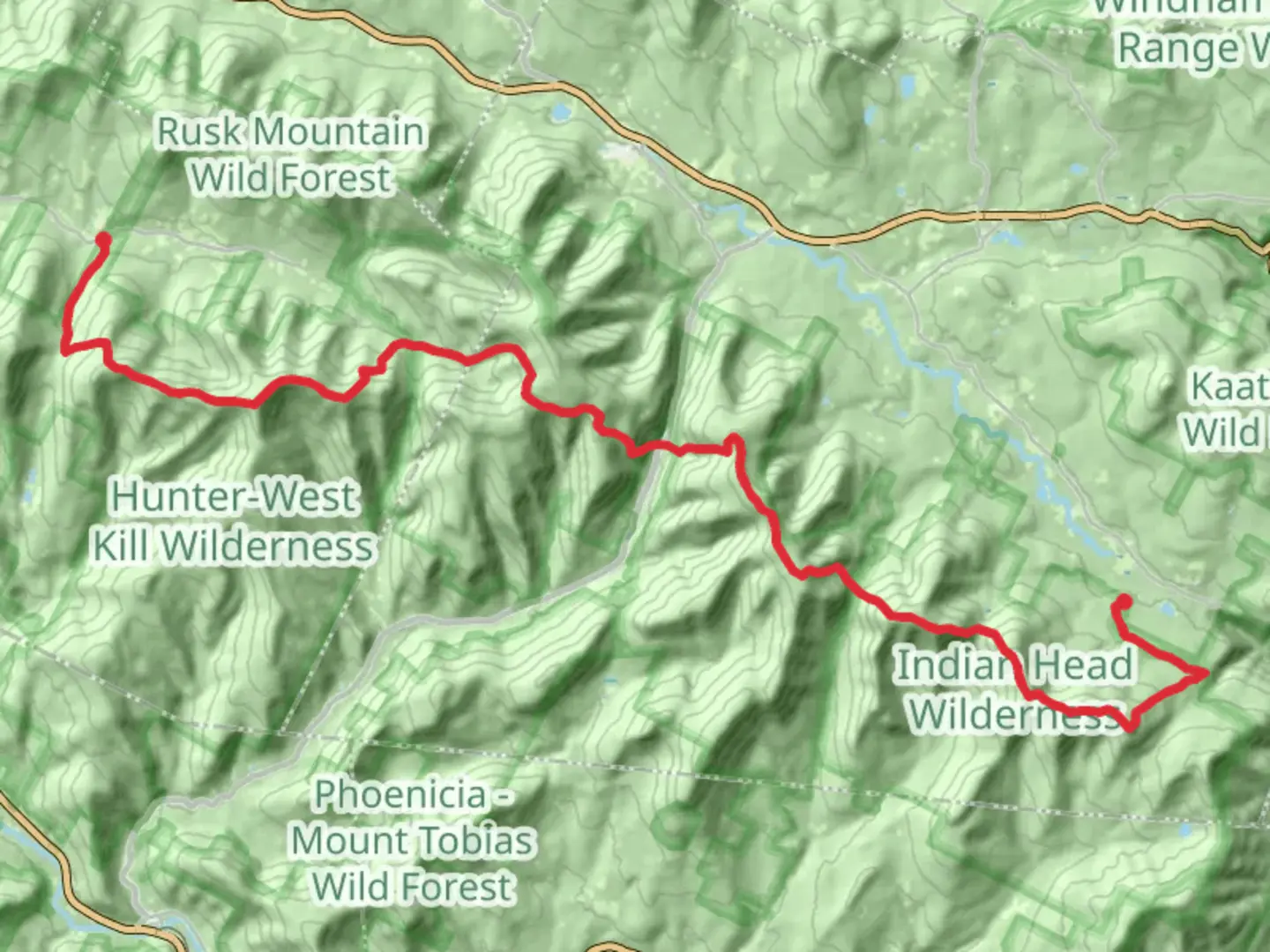 An image depicting the trail Devil's path from Prediger Road and its surrounding area.