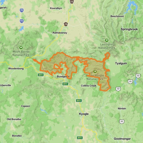 Border Ranges National Park mobile static map