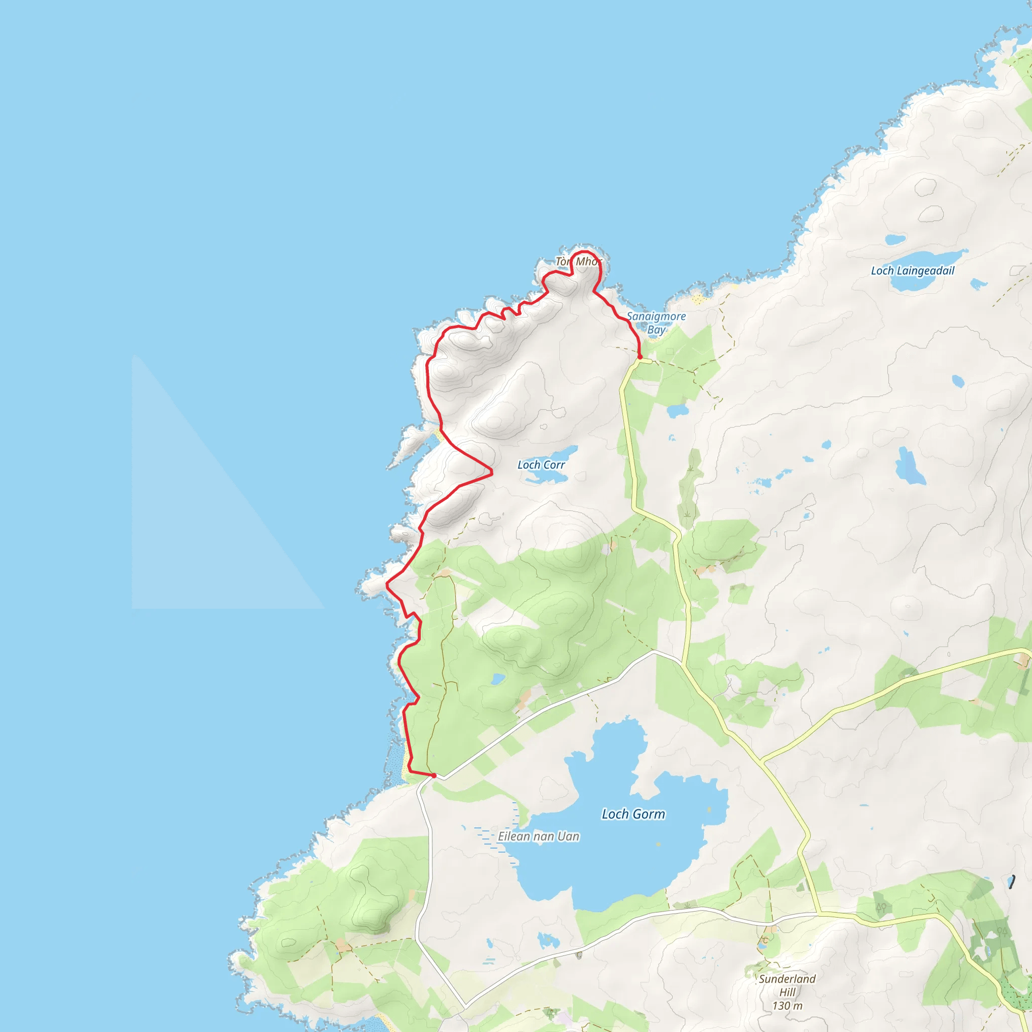 Saligo Bay to Sanaigmore Bay via Aird Thorr-innis mobile static map