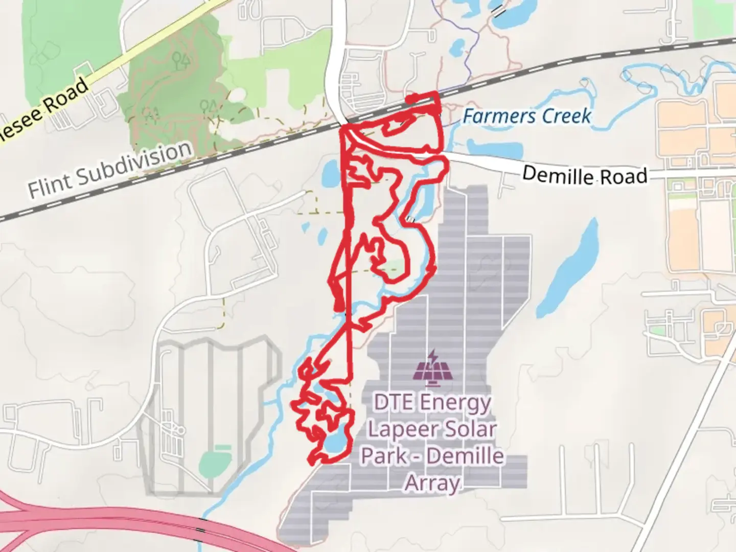 An image depicting the trail Cemetery Loop, Osprey Trail and South Loop and its surrounding area.