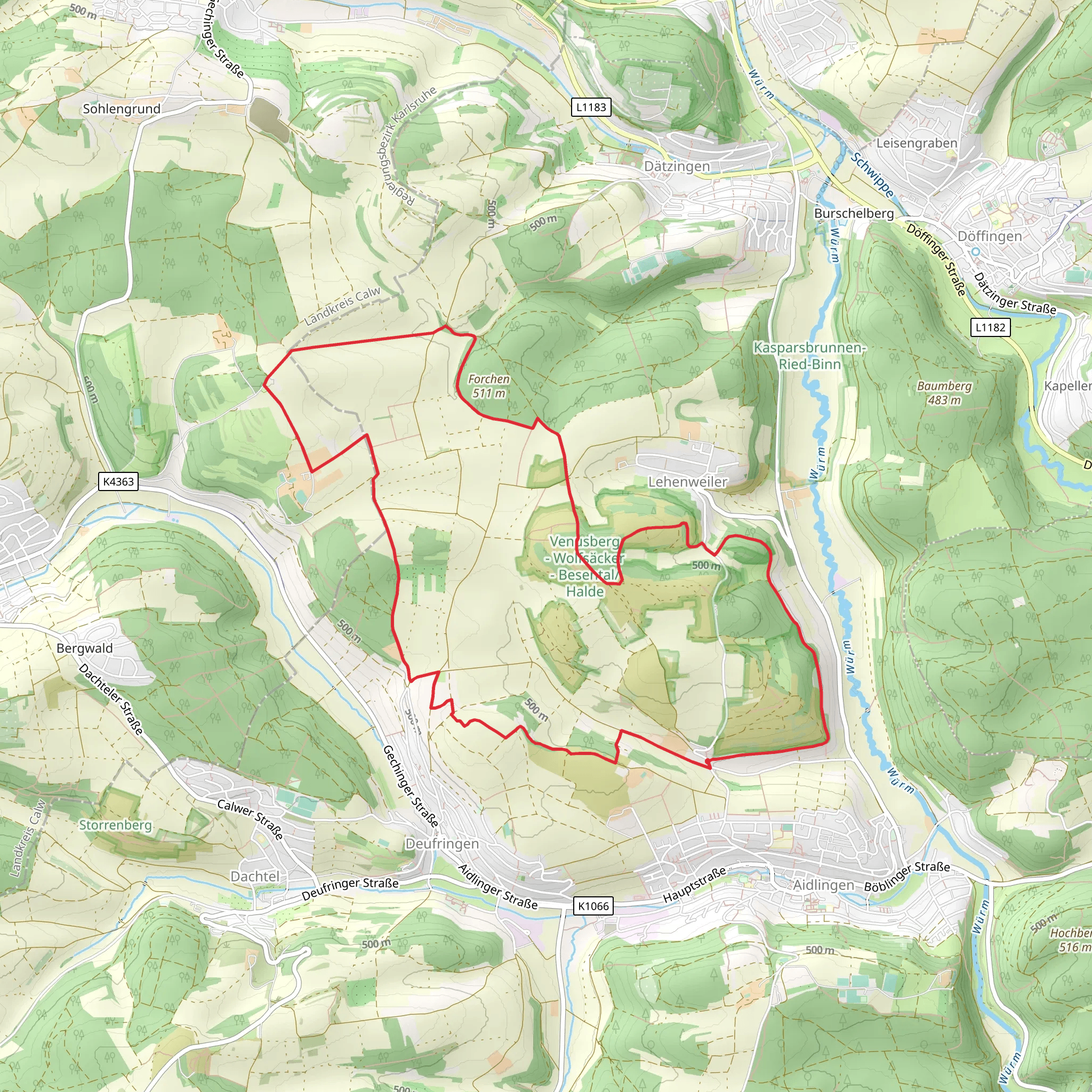 Braunerde Terra Fusca via Haldenweg mobile static map