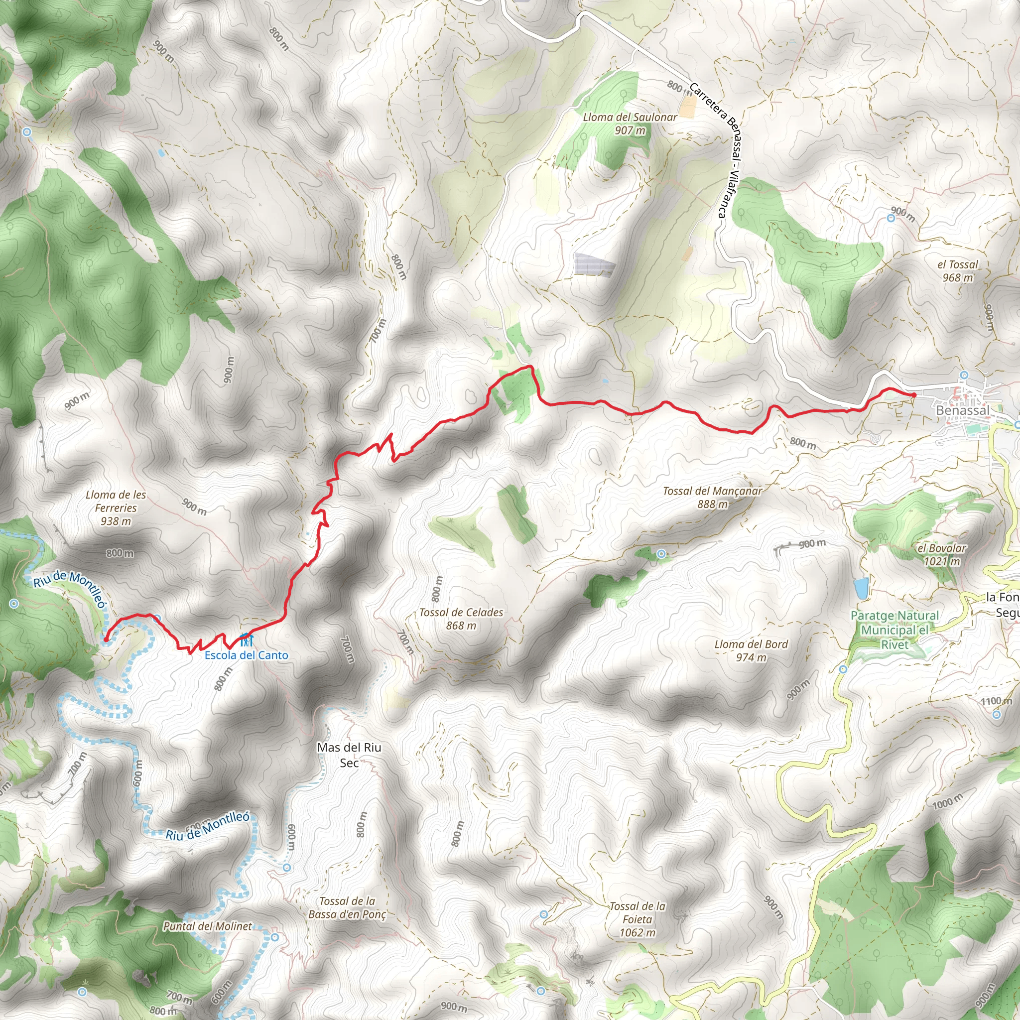 Camí Vell de Benassal to Vistabella per Molí Pas PR CV 294 mobile static map