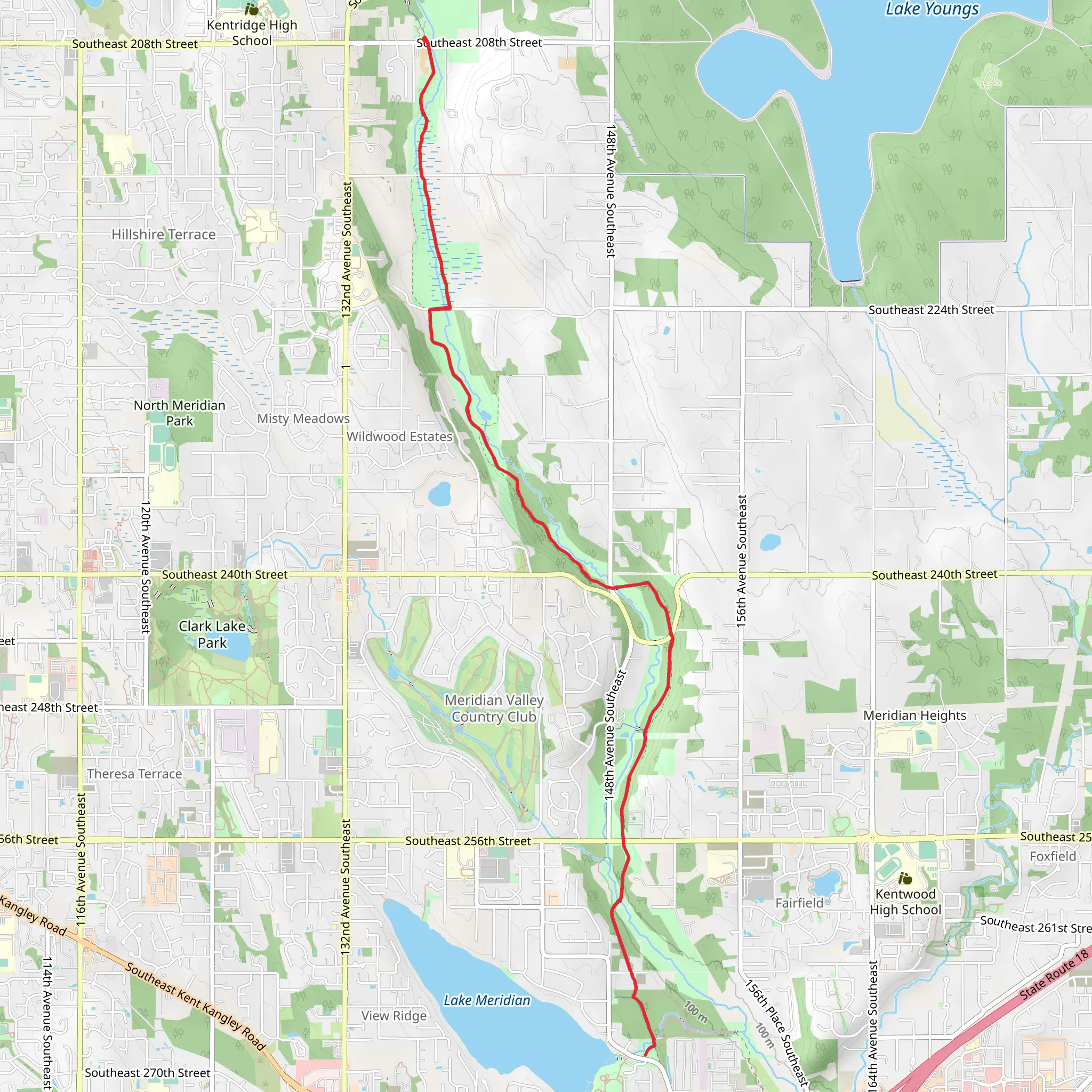Soos Creek Trail Out and Back mobile static map