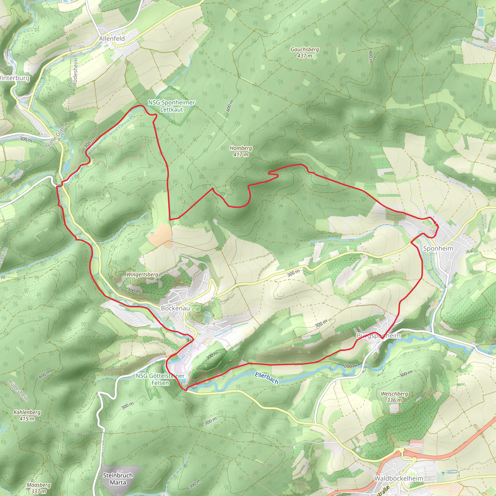 Sponheim and Bockenau Loop mobile static map