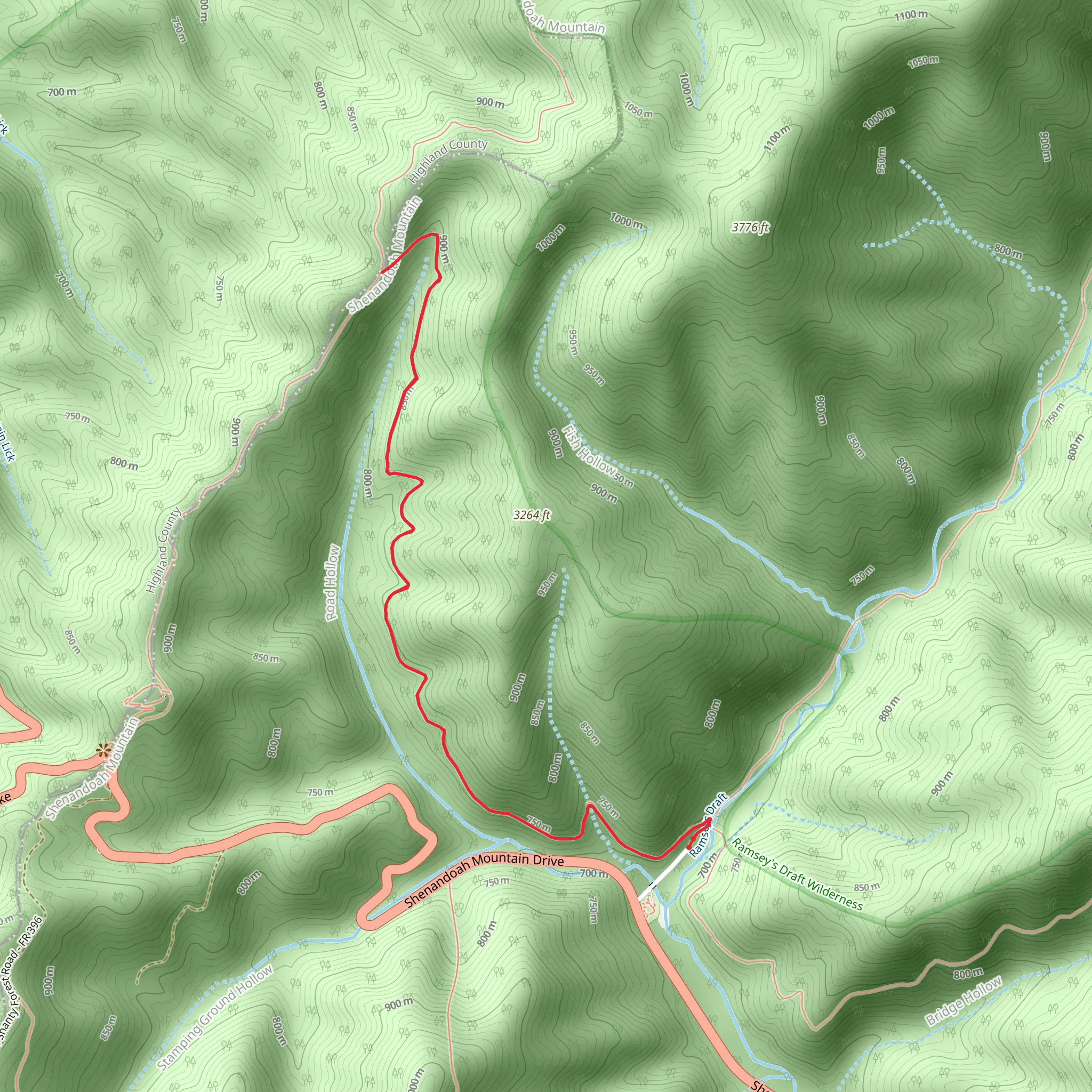Road Hollow Trail mobile static map
