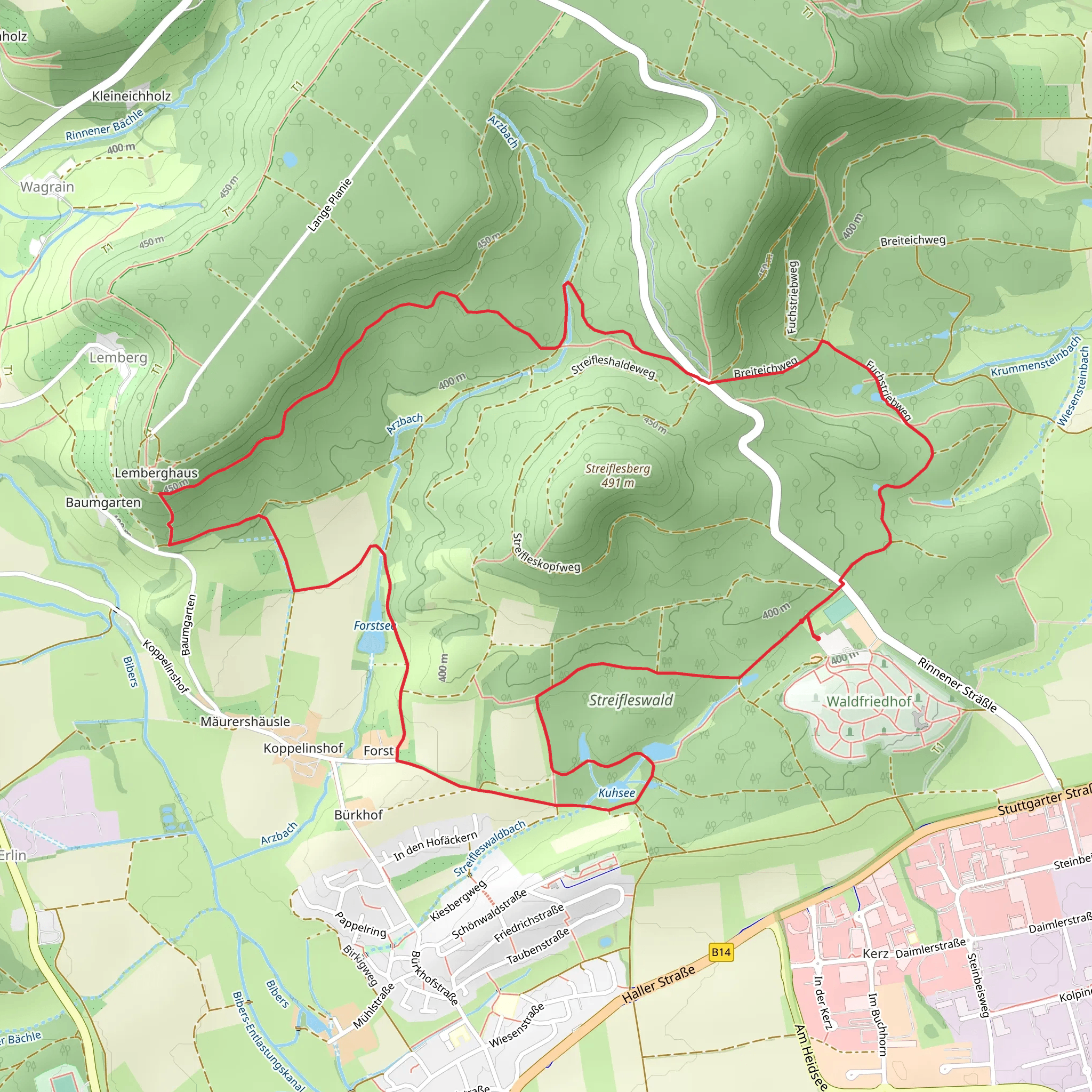 Waldspaziergang zum Lemberghaus mobile static map