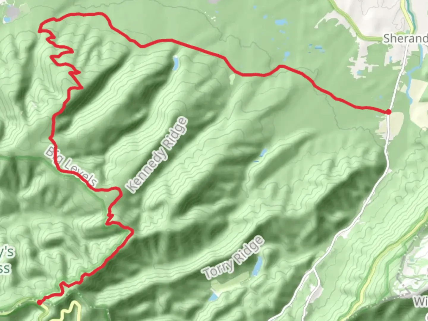 An image depicting the trail Flint Mountain, Bald Mountain via Coal Road and its surrounding area.