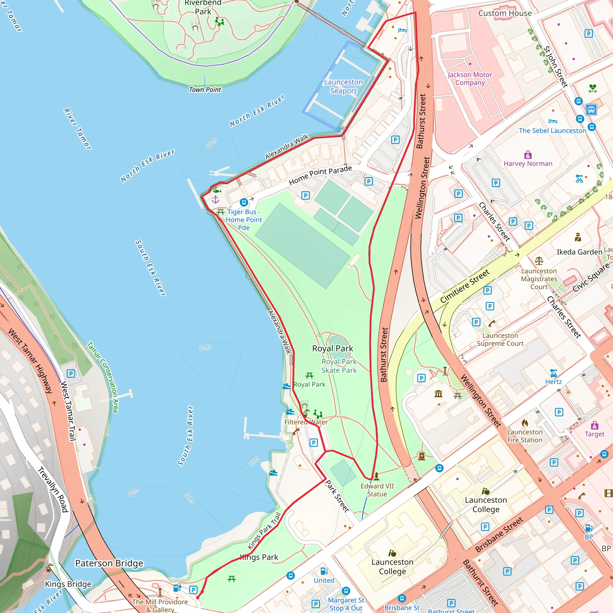River Edge Trail mobile static map
