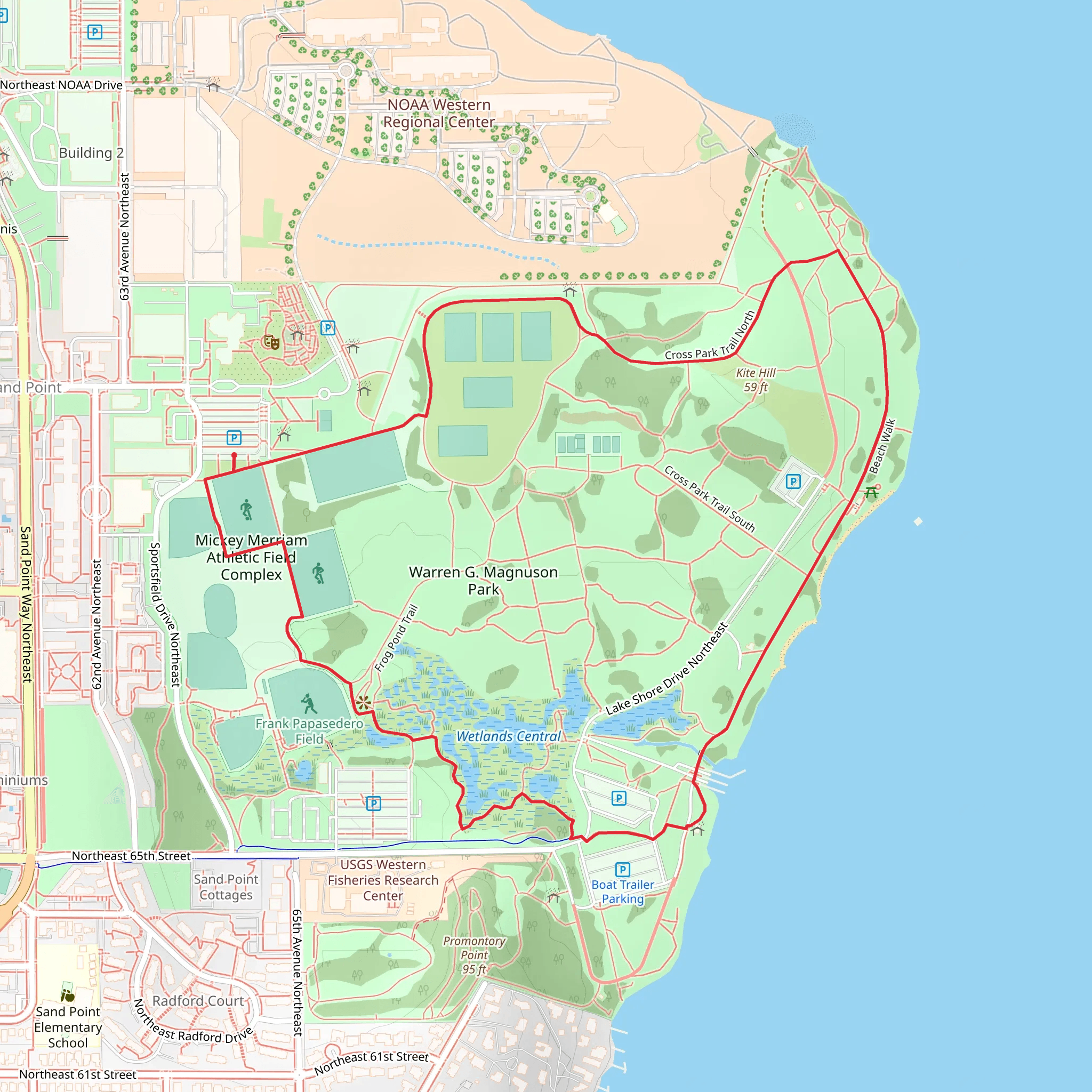 Warren G Magnuson Park Loop mobile static map