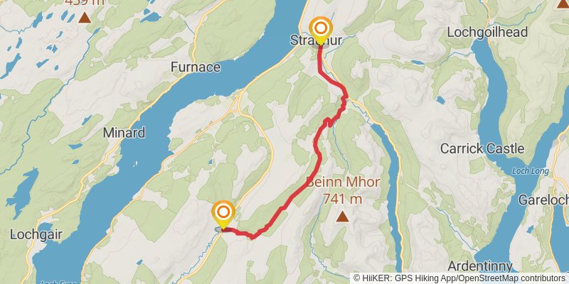 Loch Lomond and Cowal Way stage 3 Map
