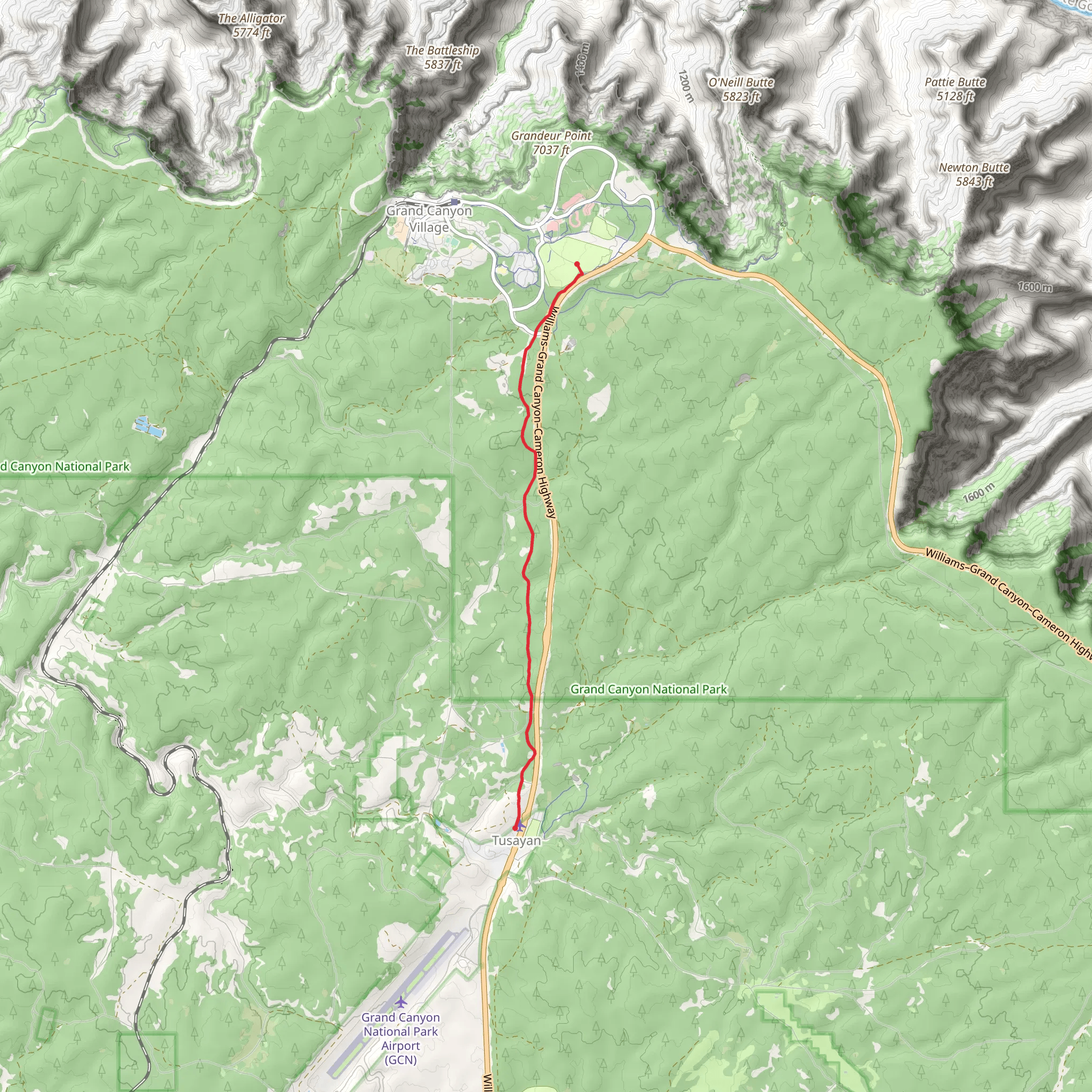 Tusayan Greenway Trail mobile static map