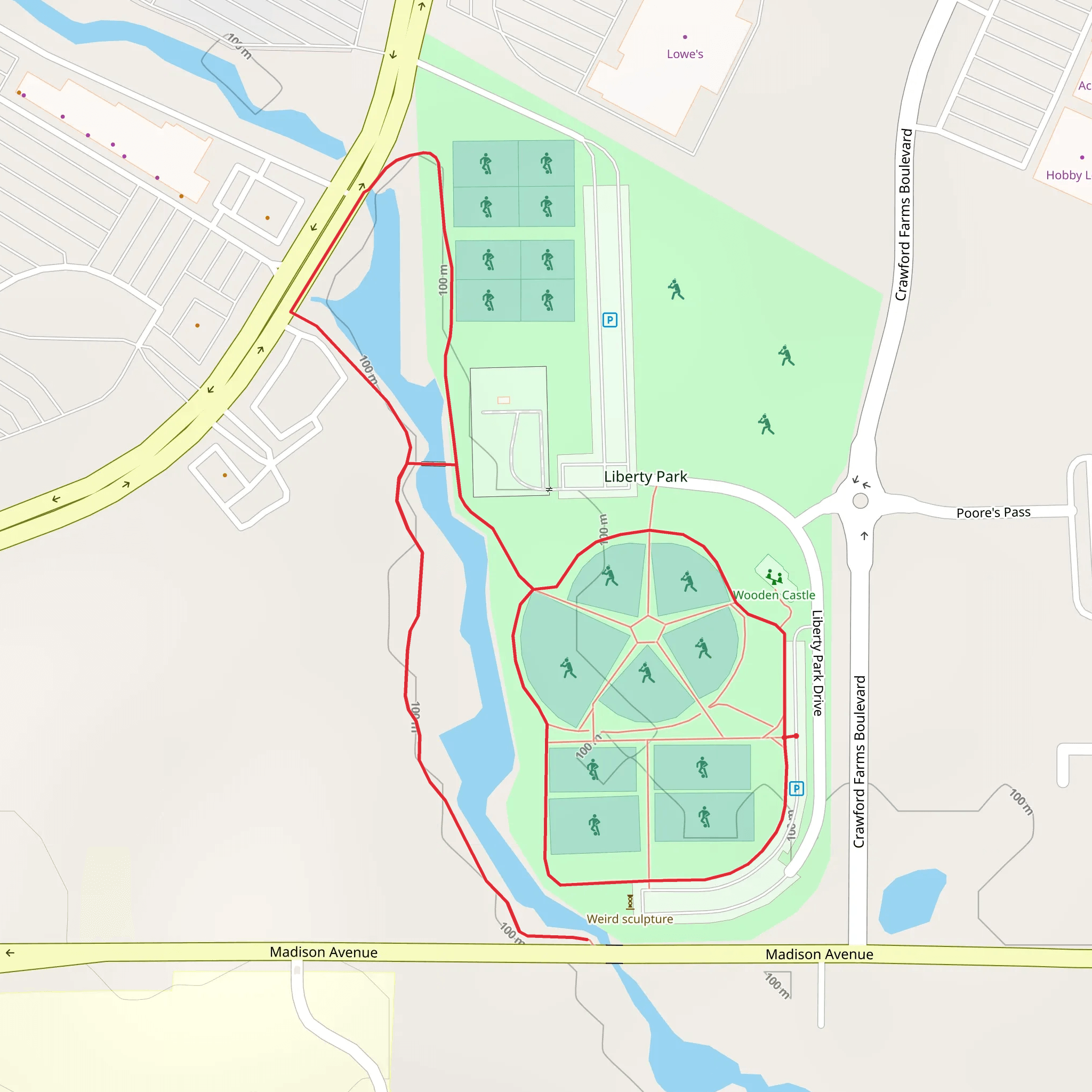 Liberty Park Loop mobile static map