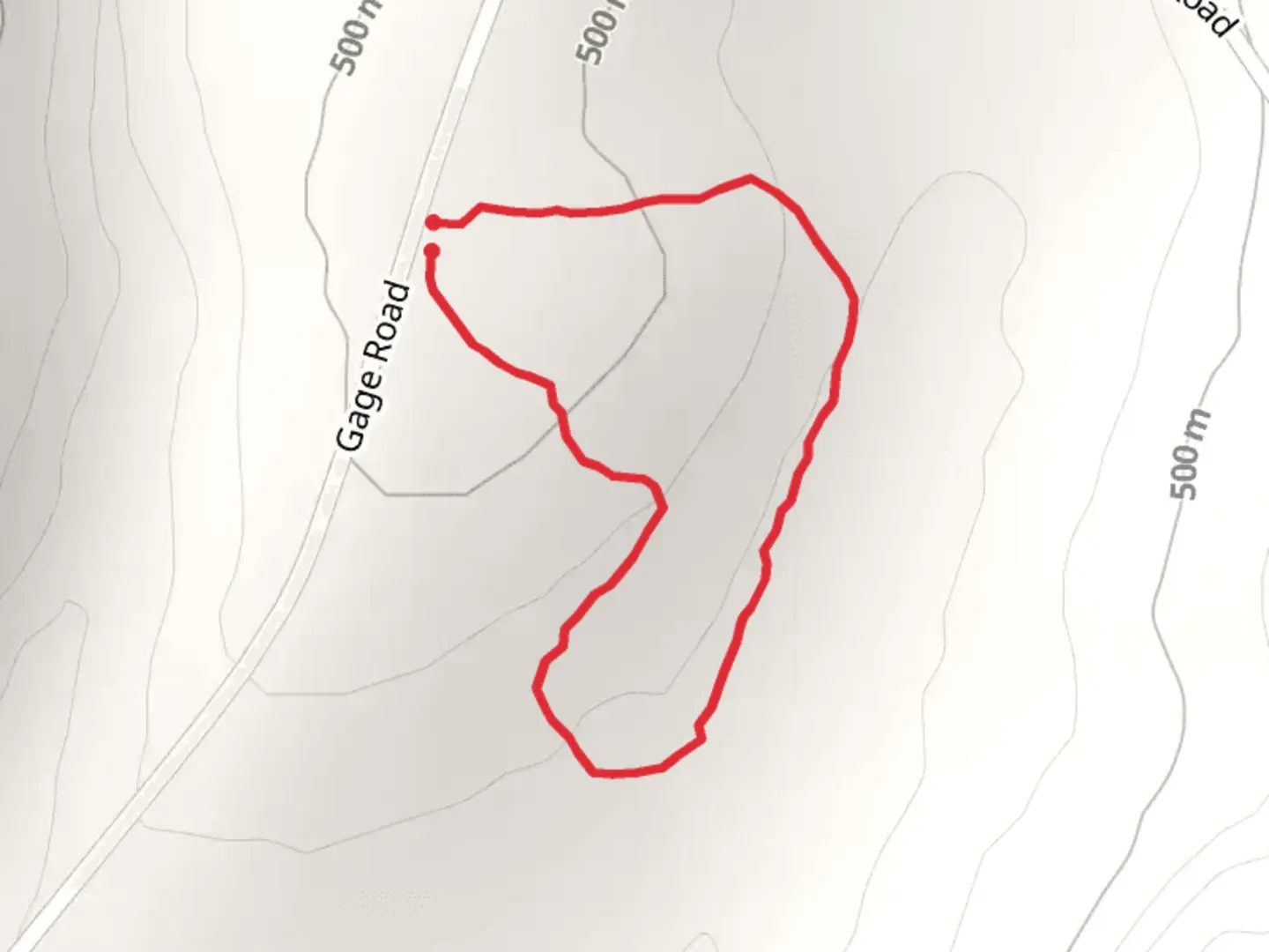 An image depicting the trail Gage Road Loop and its surrounding area.