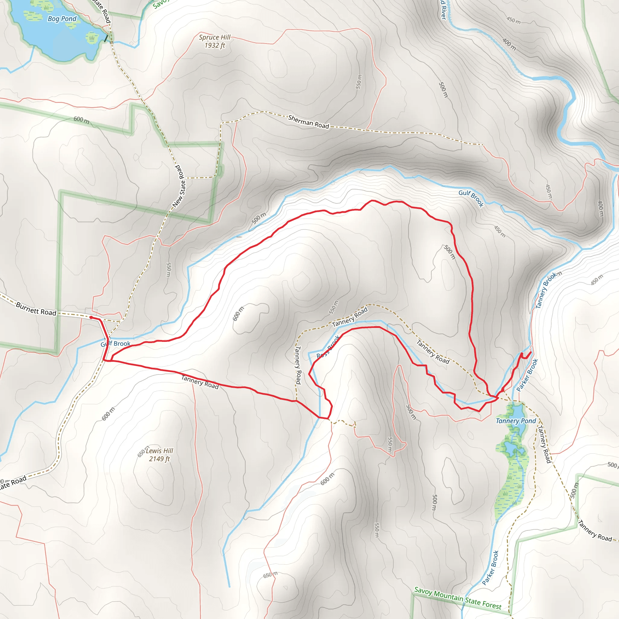 Tannery Trail and Ross Brook Trail Loop mobile static map