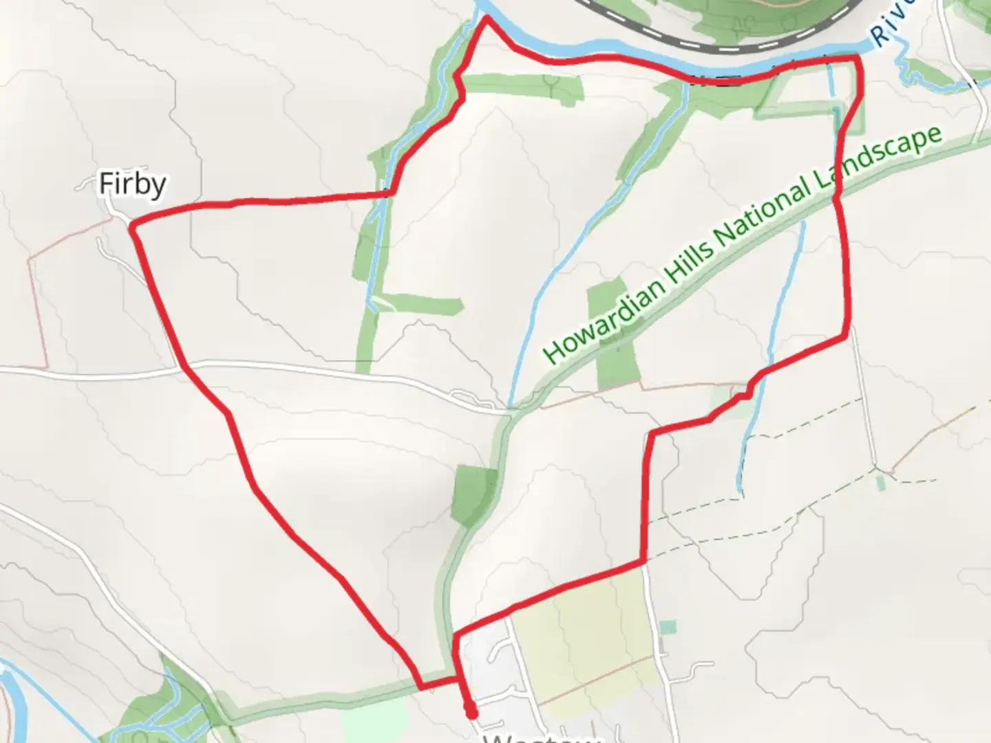 An image depicting the trail Giant's Causeway from Westow and its surrounding area.