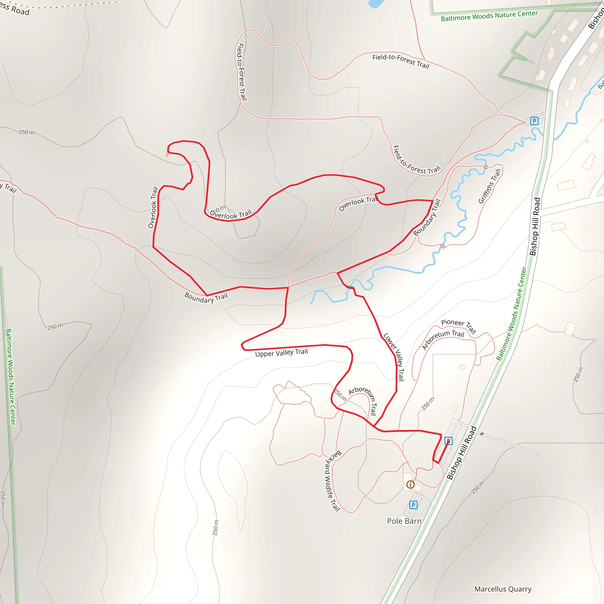 Lower Valley and Upper Valley Loop Trail - Bishop Hill Road mobile static map