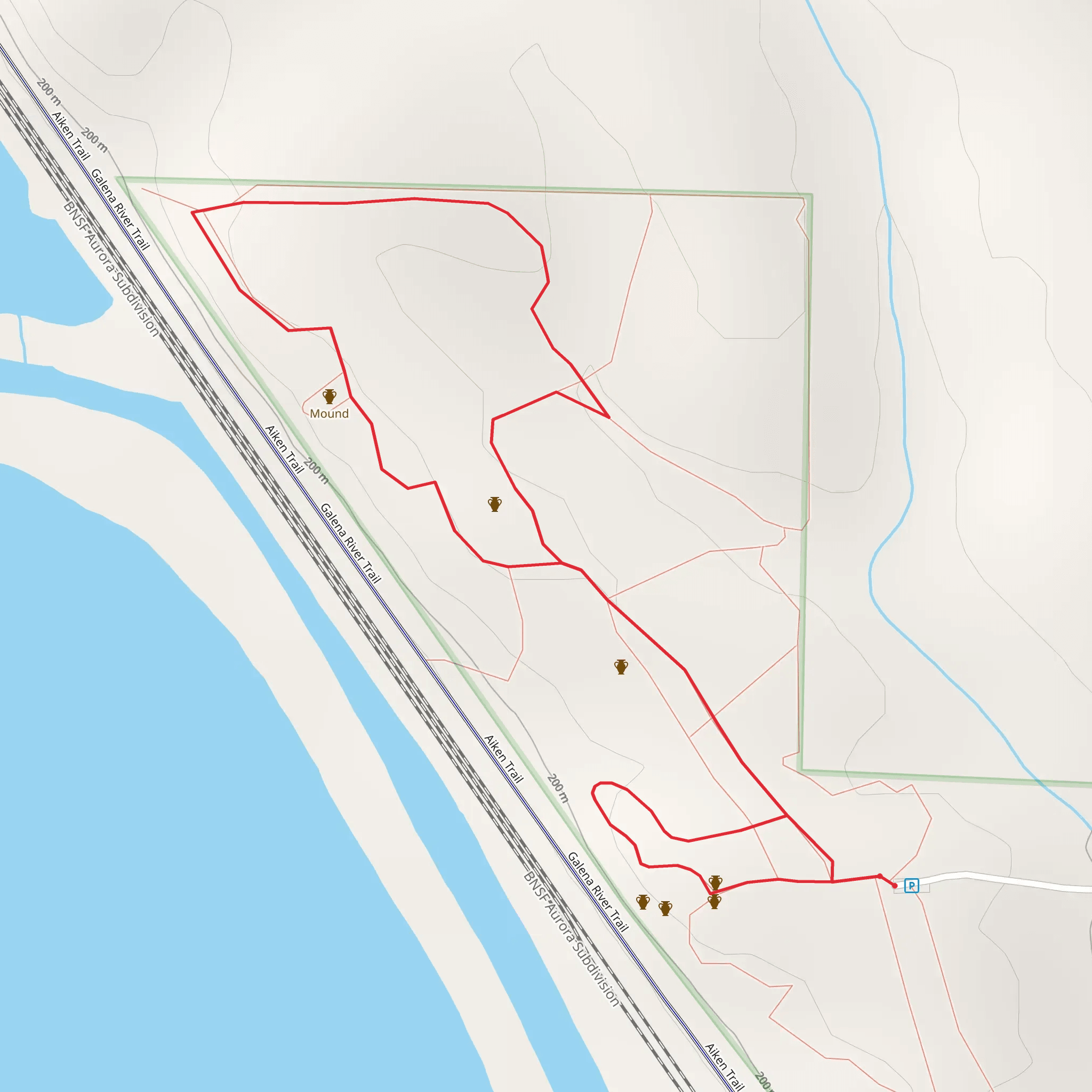 Spratts Lake Eastside Loop Trail mobile static map